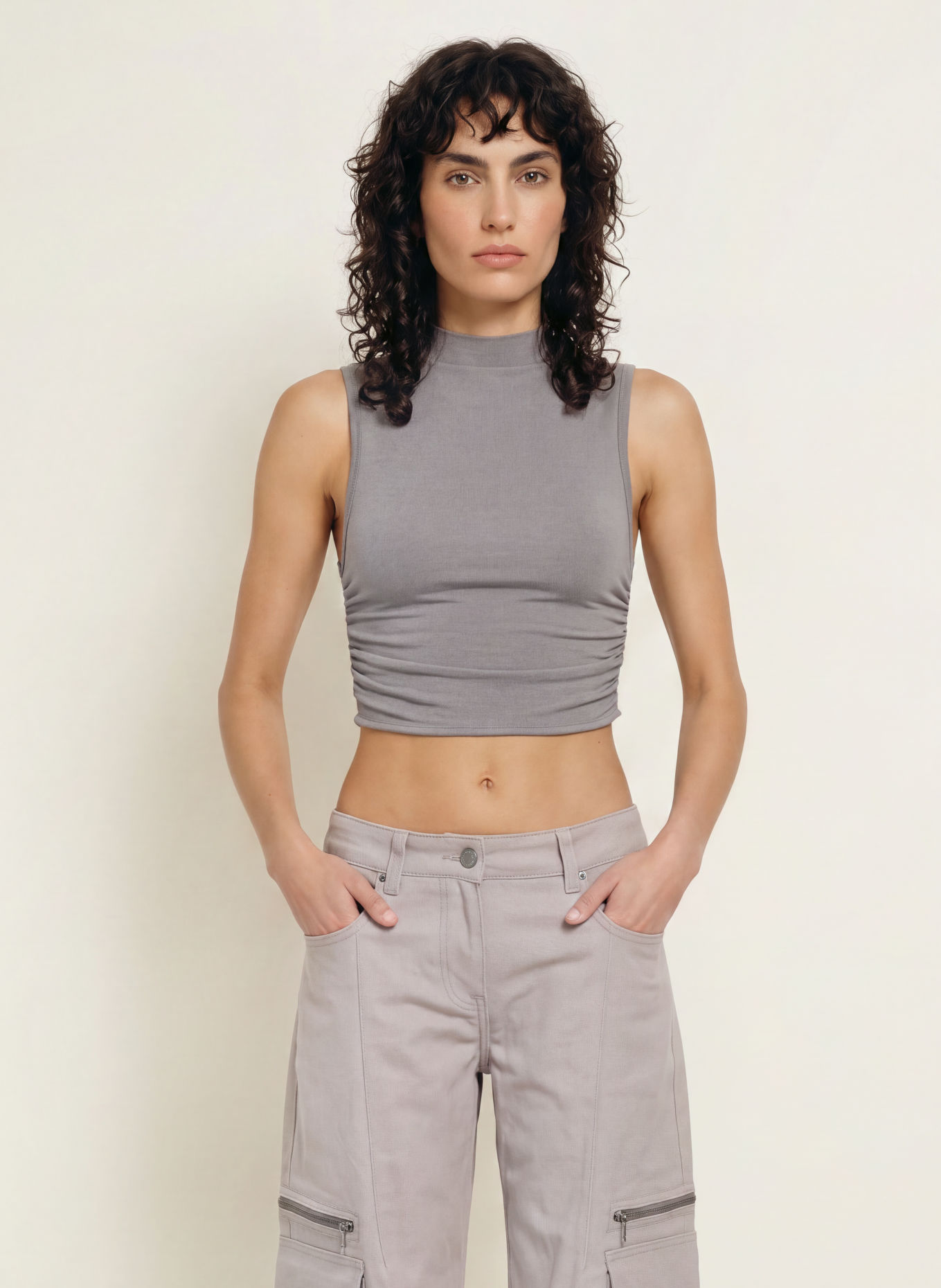 WRSTBHVR AMBER V2 Cropped top: GRAY