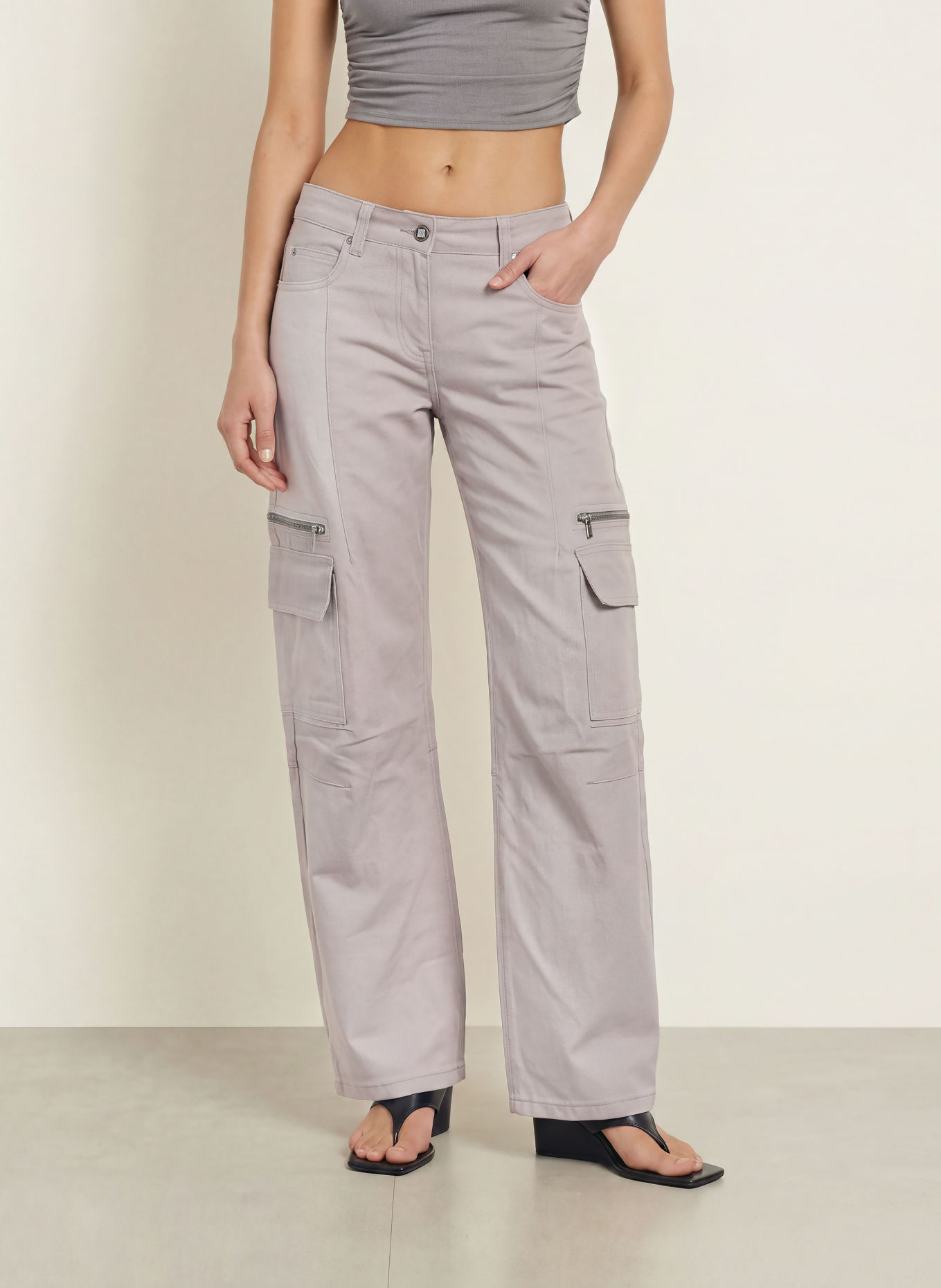 WRSTBHVR KALIA V2 Cargo Trousers: LIGHT GRAY