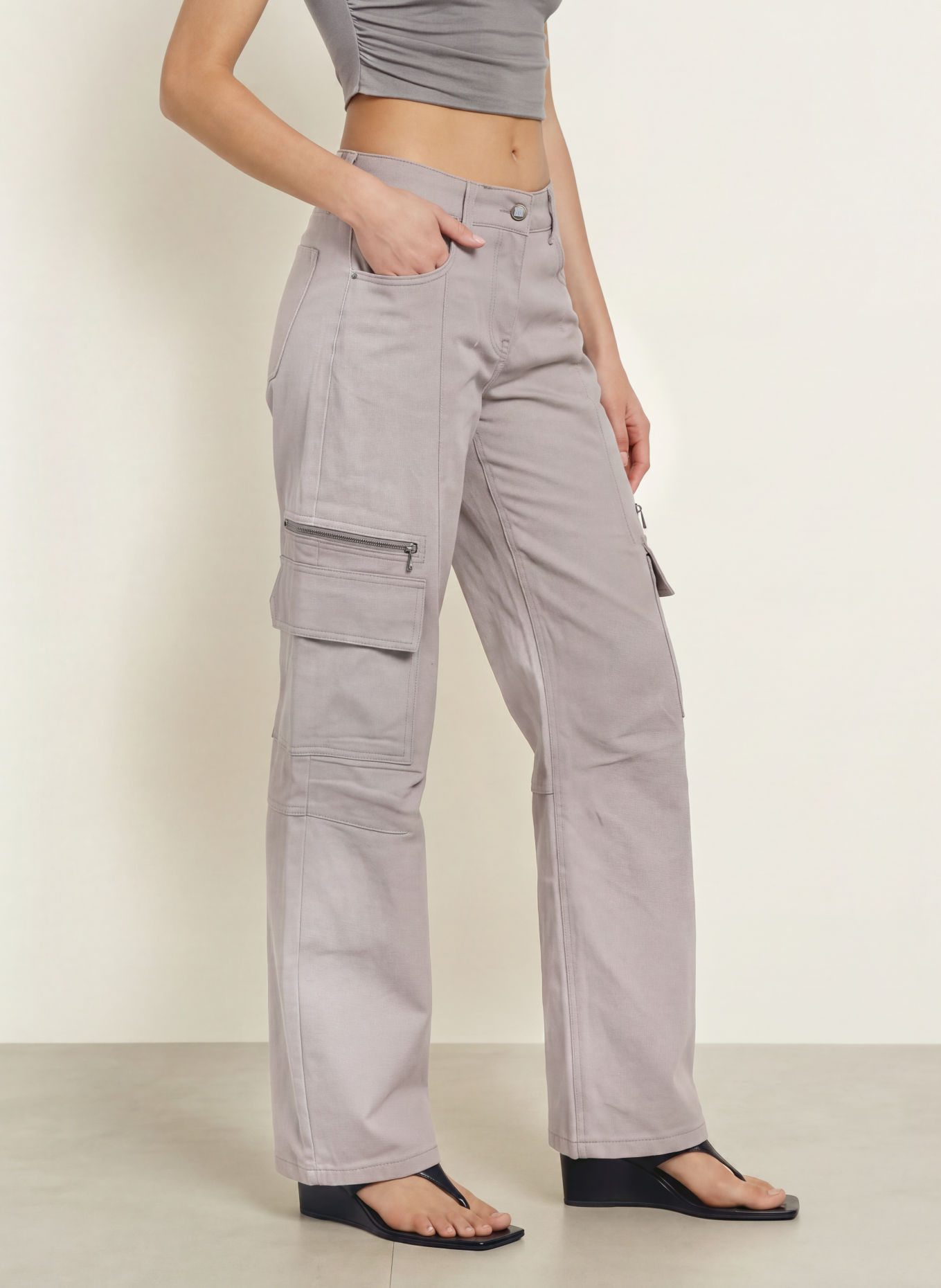 WRSTBHVR KALIA V2 Cargo Trousers: LIGHT GRAY