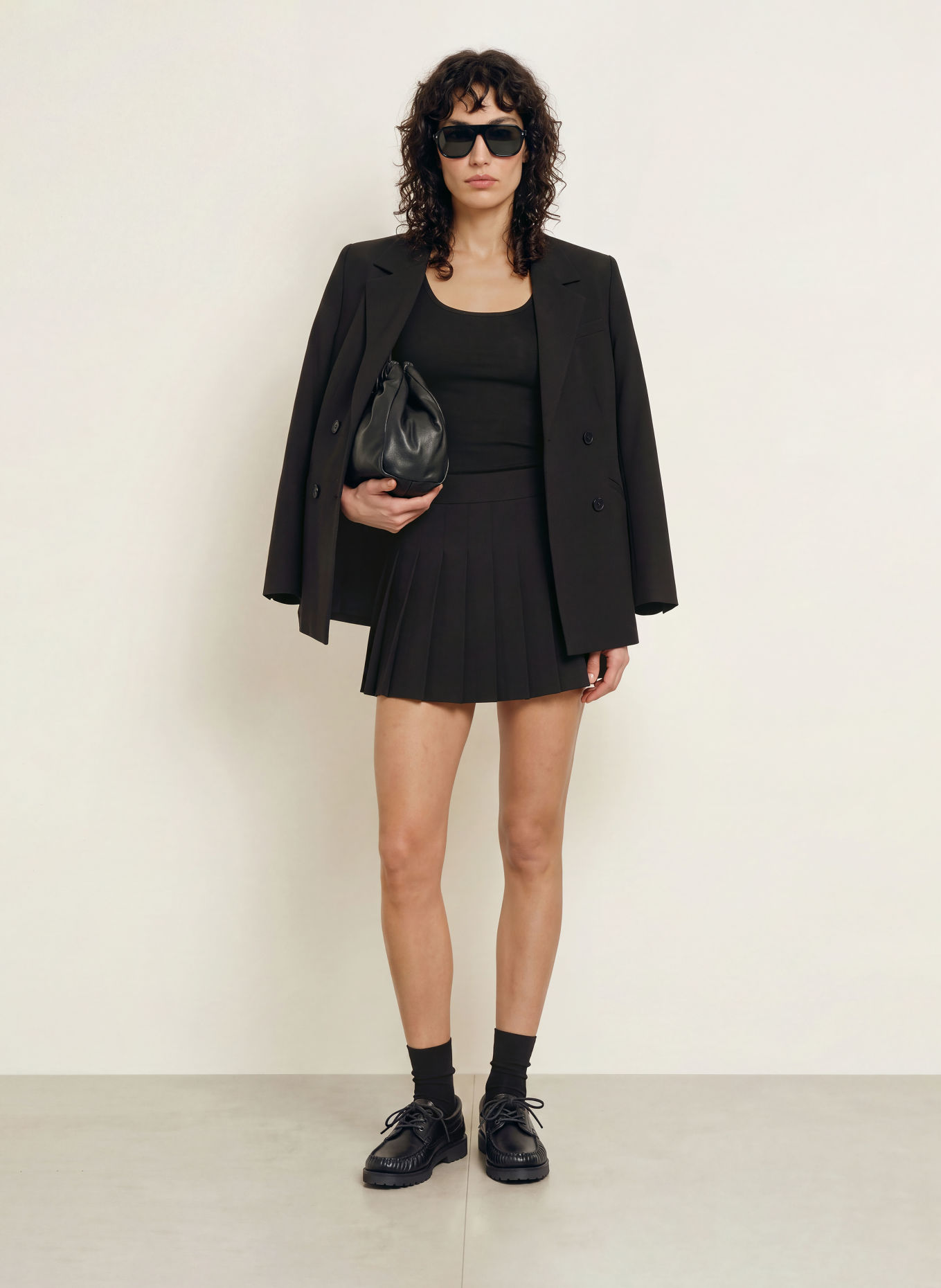 WRSTBHVR NURIA Pleated Skirt: BLACK