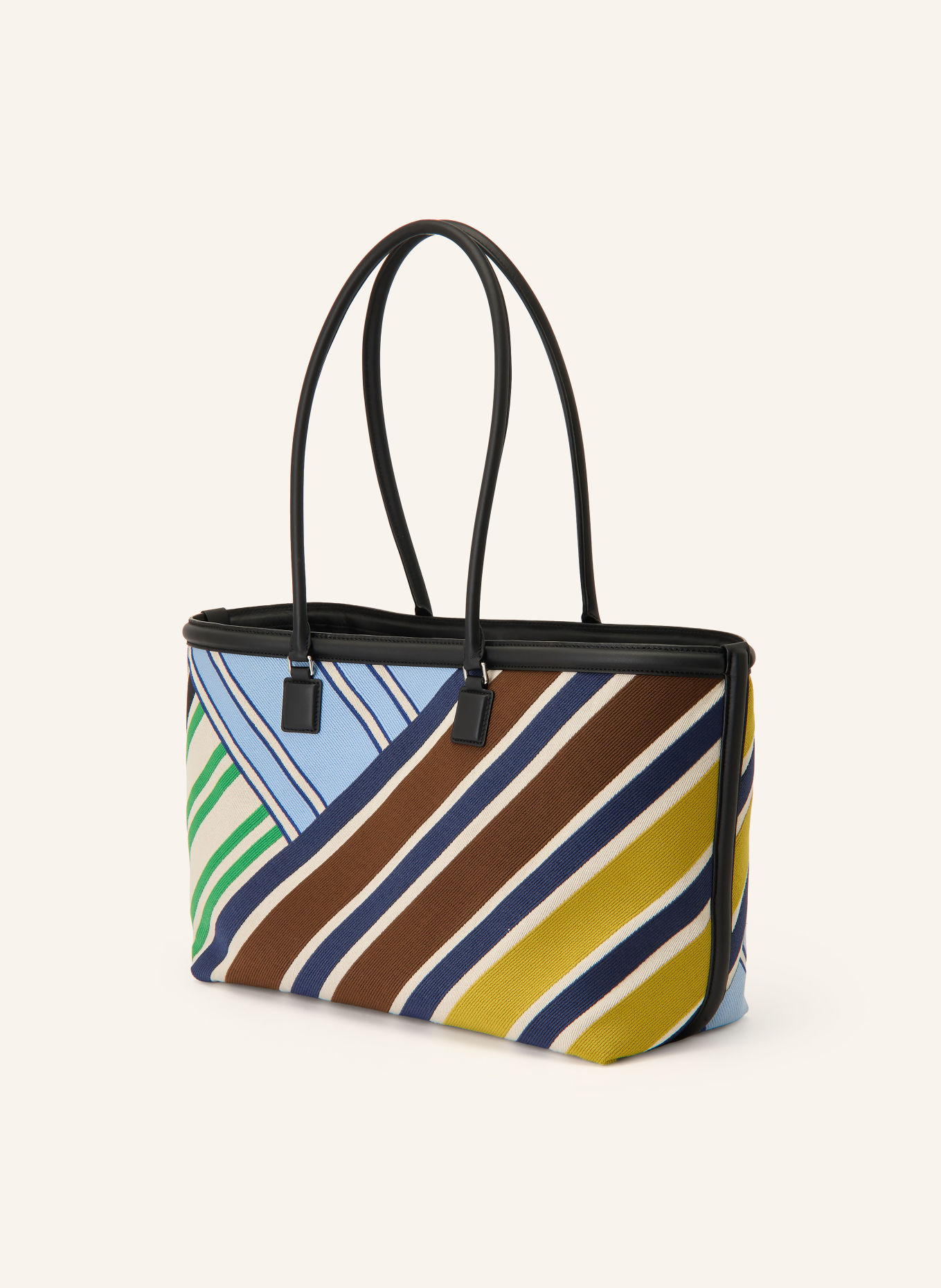 LOEWE Shopper VERANO: DUNKELROT / GELB / KHAKI