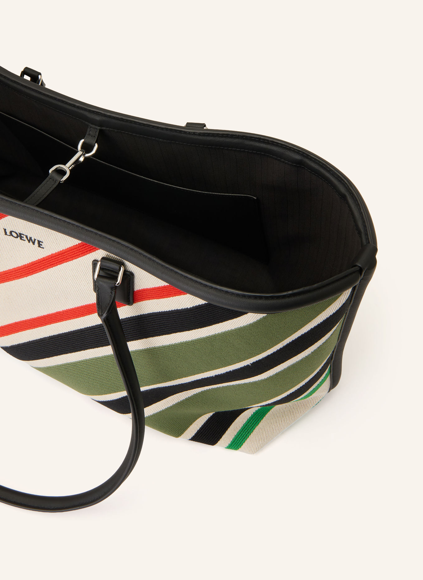 LOEWE Shopper VERANO: DUNKELROT / GELB / KHAKI