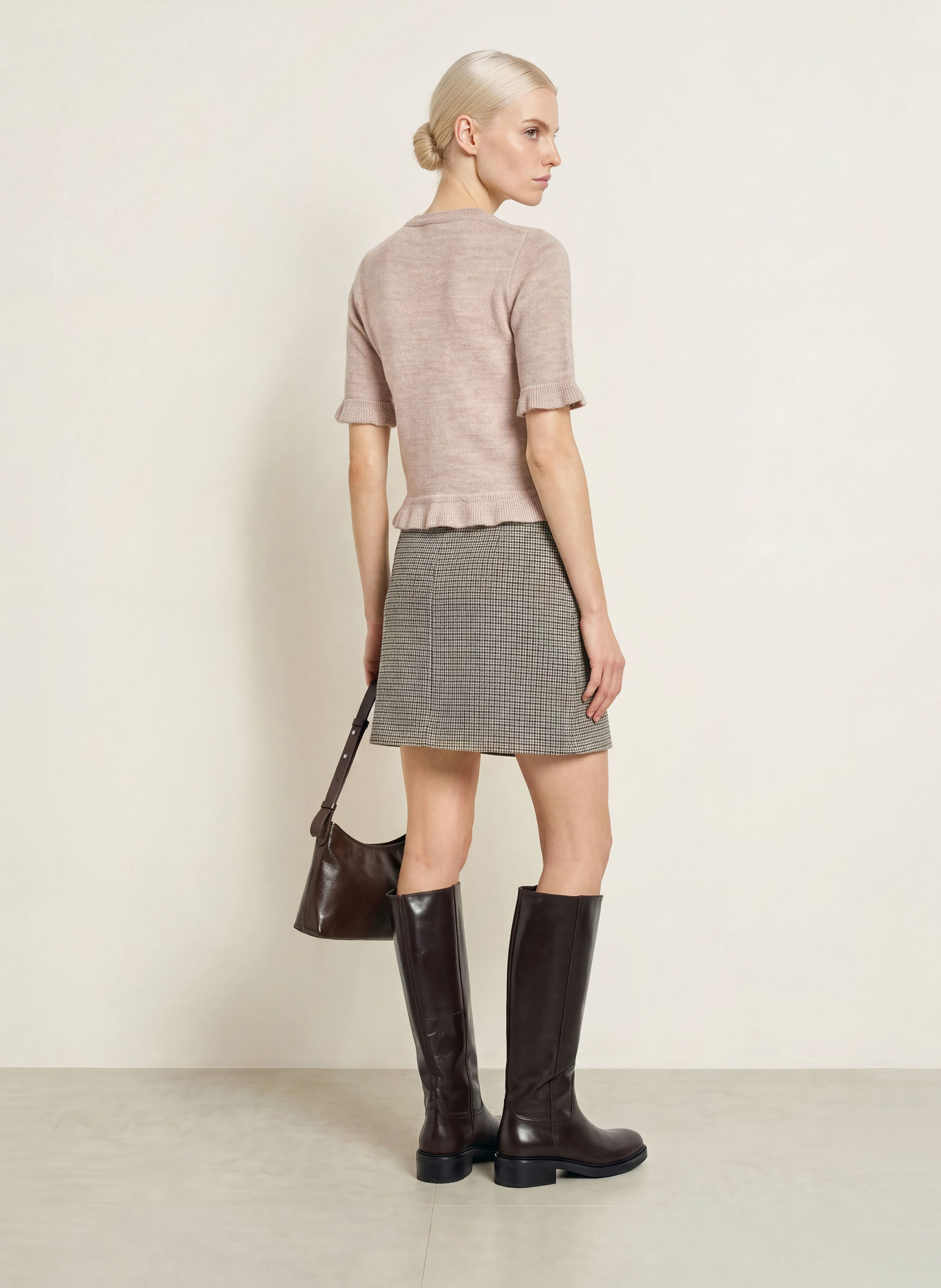 MORE & MORE Sweater with 3/4-length sleeves: LIGHT BROWN
