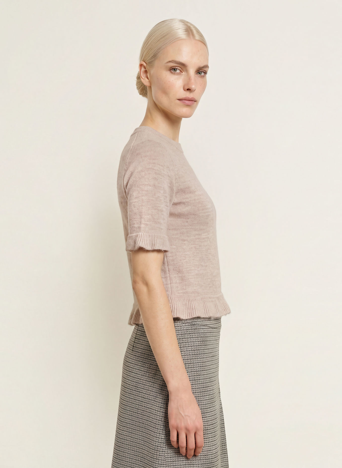 MORE & MORE Sweater with 3/4-length sleeves: LIGHT BROWN
