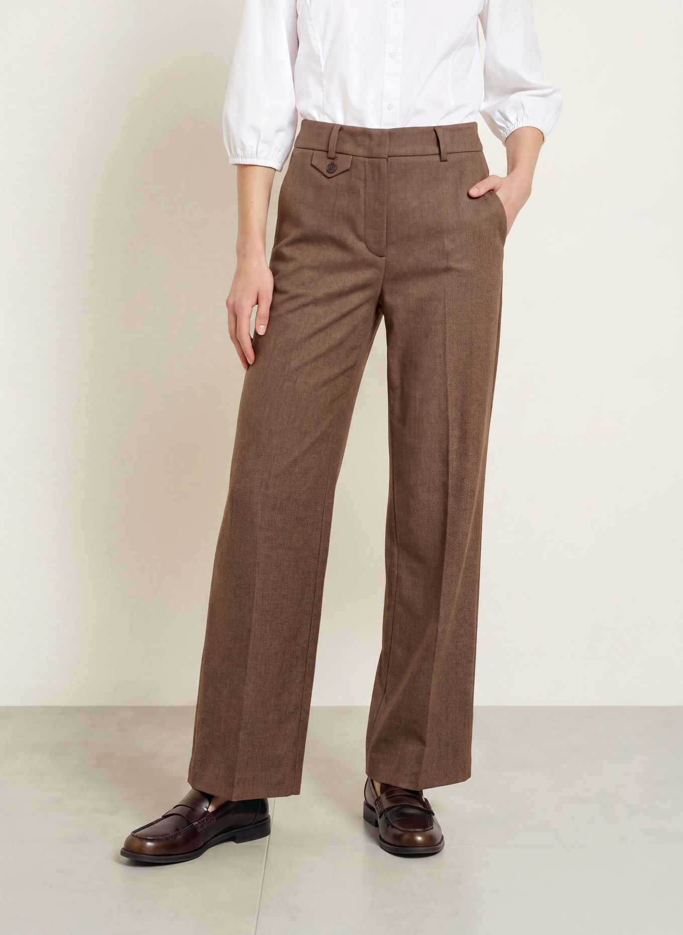 MORE & MORE Broek: BRUIN