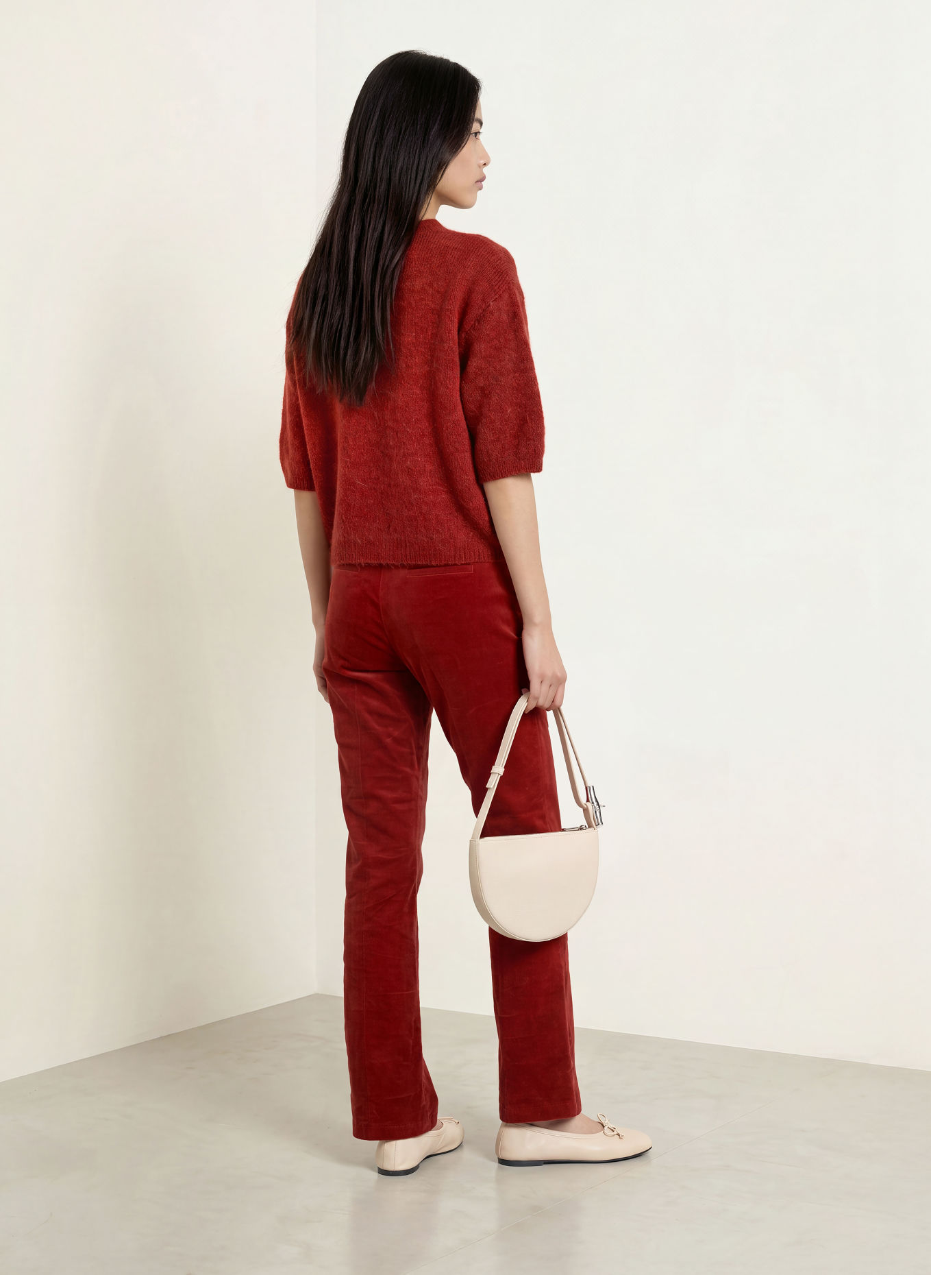 MORE & MORE Sweter z rękawami 3/4: CIEMNOCZERWONY