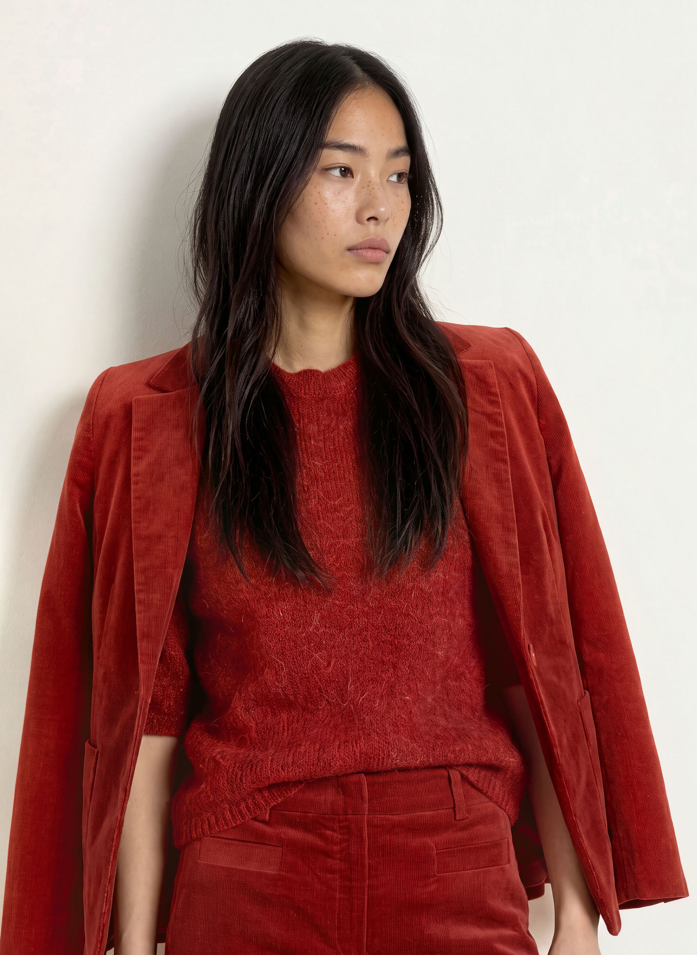 MORE & MORE Sweter z rękawami 3/4: CIEMNOCZERWONY