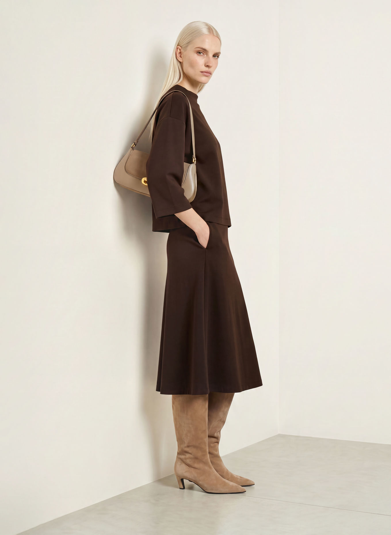 MORE & MORE Bluza z rękawami 3/4: CIEMNOBRĄZOWY