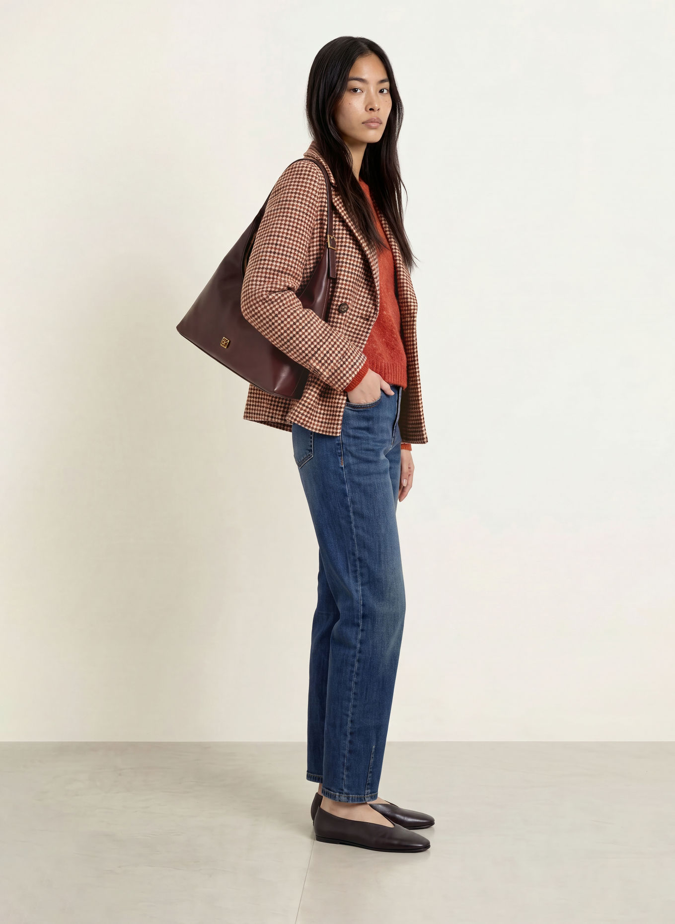 MORE & MORE Barrel-leg jeans: 0962 middle blue denim