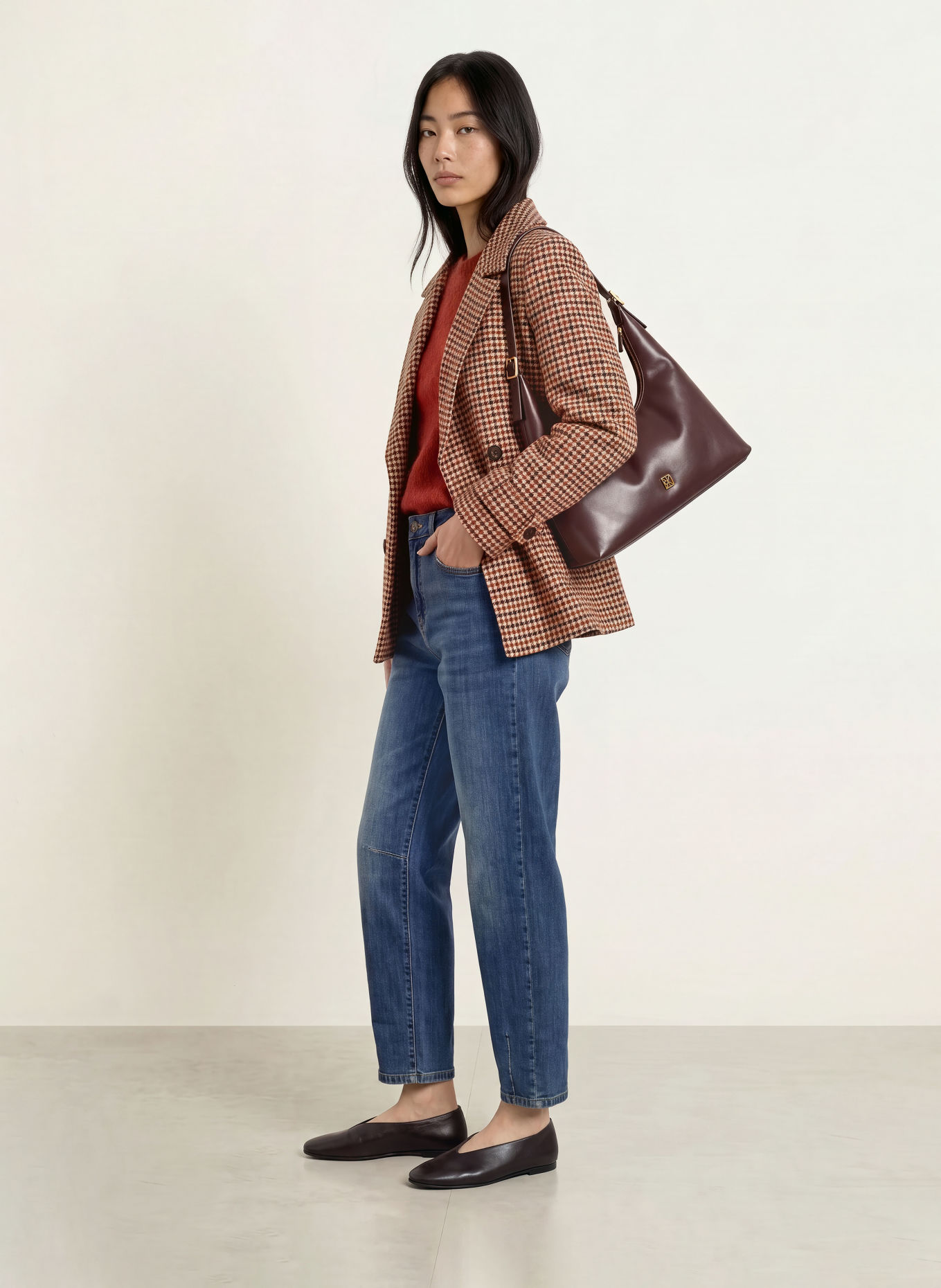 MORE & MORE Cabanjas: BEIGE / DONKERROOD / ZWART
