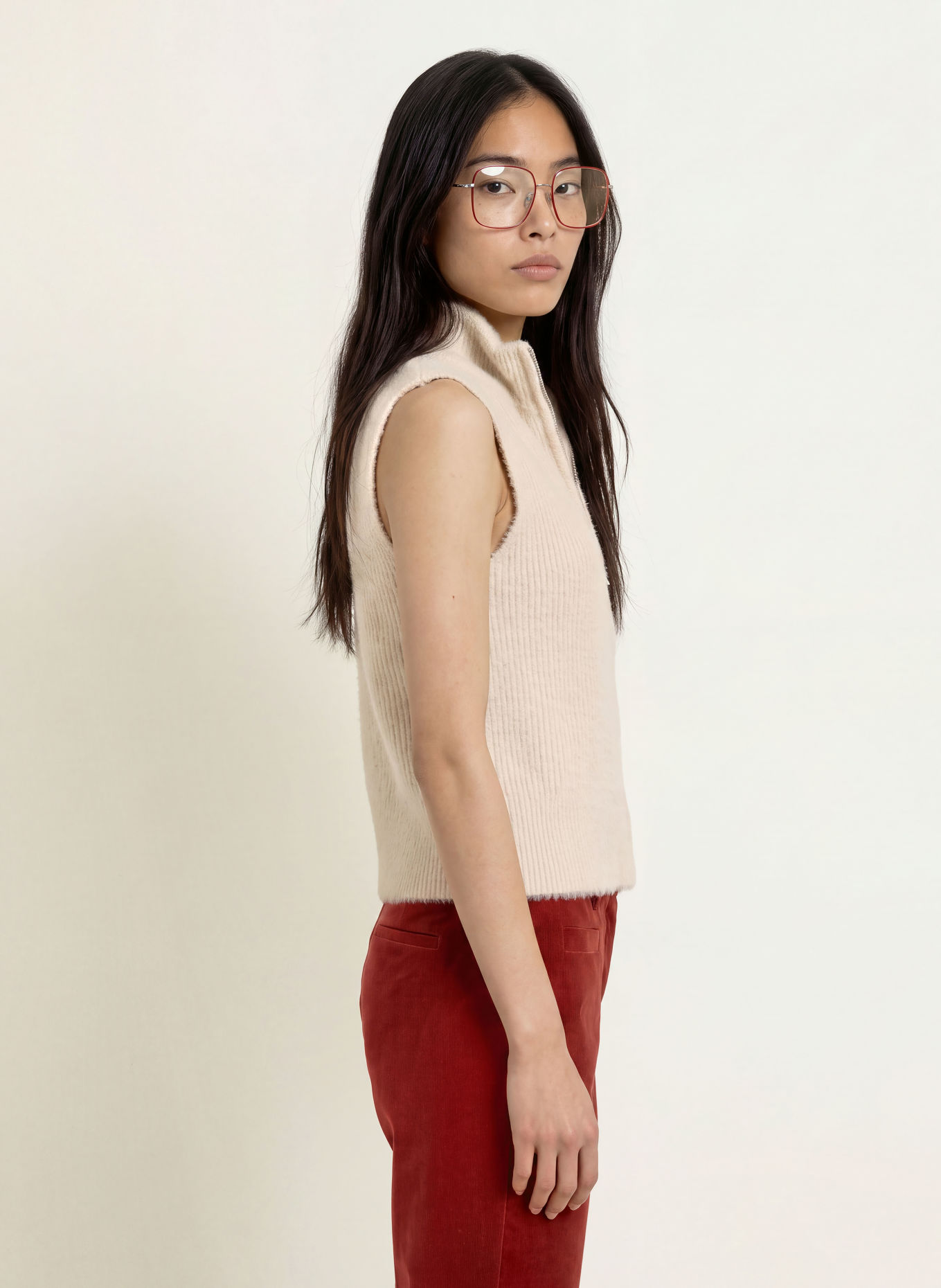 MORE & MORE Knit vest: CREAM