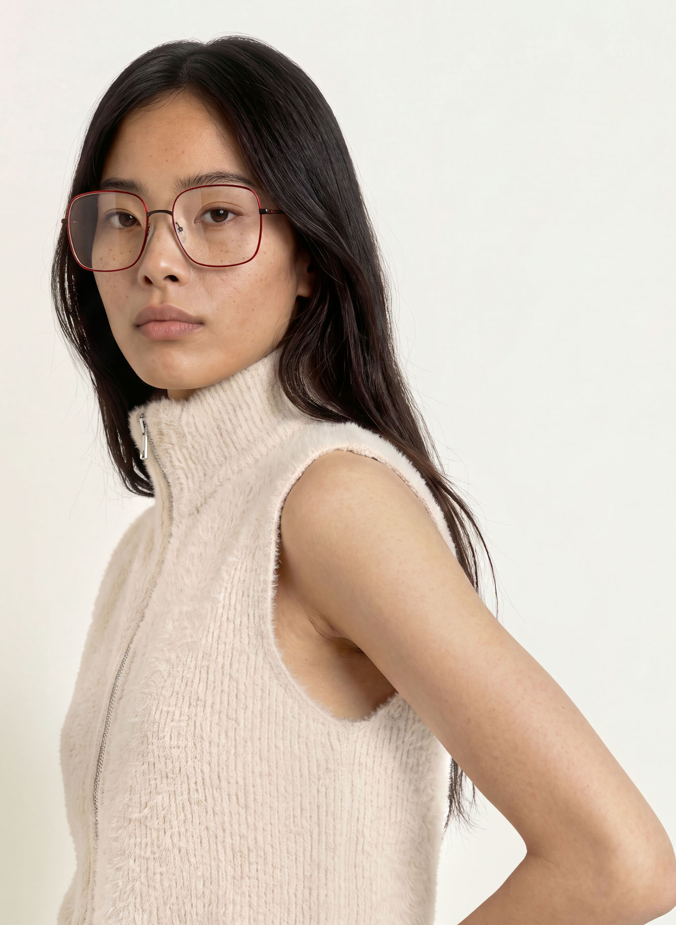 MORE & MORE Knit vest: CREAM