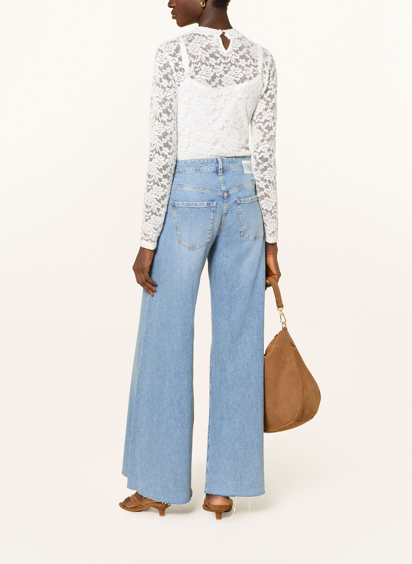MORE & MORE Long-sleeve shirt made of lace: WHITE