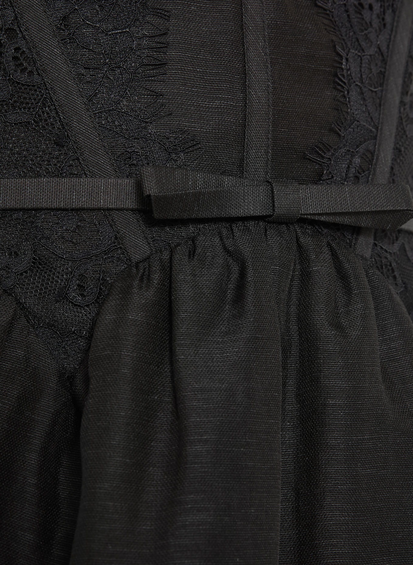 ZIMMERMANN Cocktailkleid VALIANT mit Leinen und Seide: SCHWARZ
