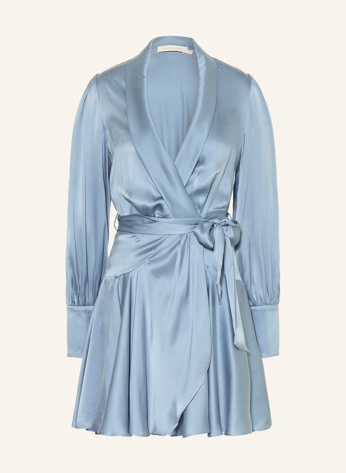 ZIMMERMANN Wickelkleid aus Seide: HELLBLAU