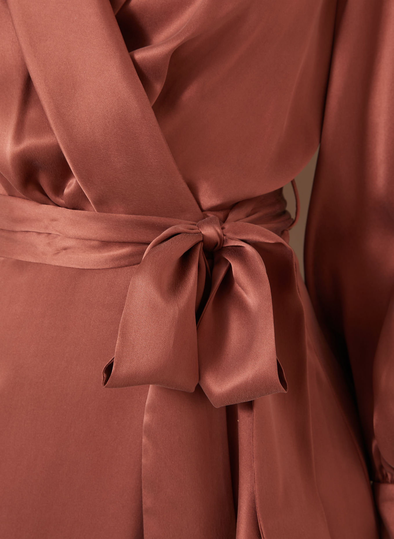 ZIMMERMANN Robe portefeuille en soie à volants: VIEUX ROSE