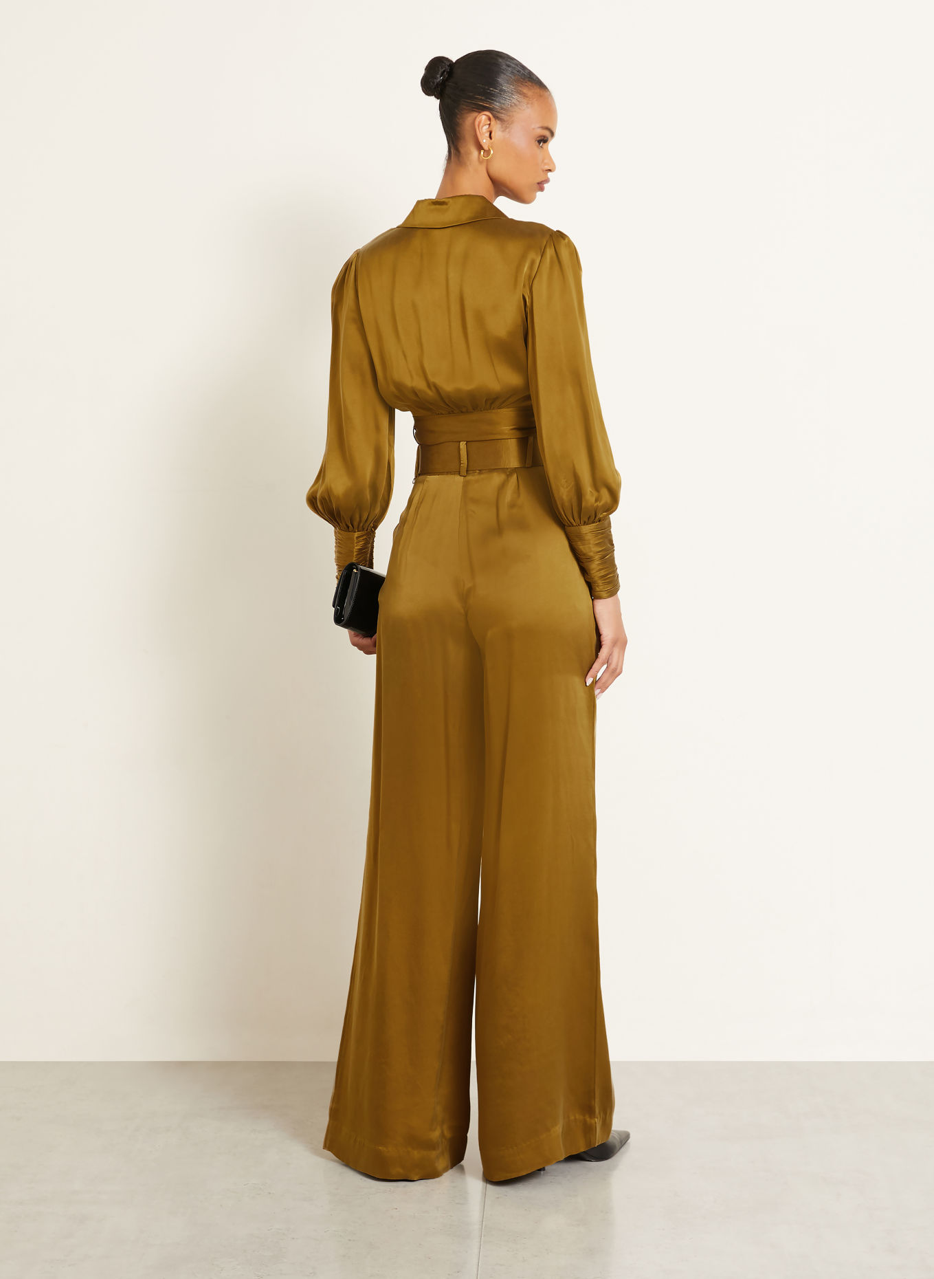 ZIMMERMANN Blouse cache-cœur courte en soie: OLIVE