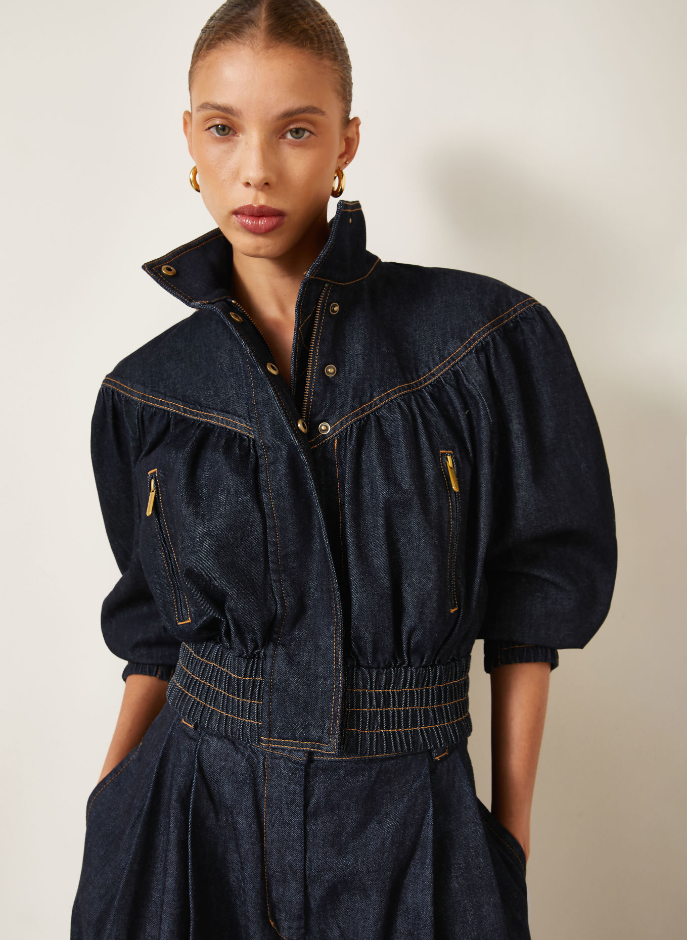 ZIMMERMANN Denim jacket: DARK BLUE