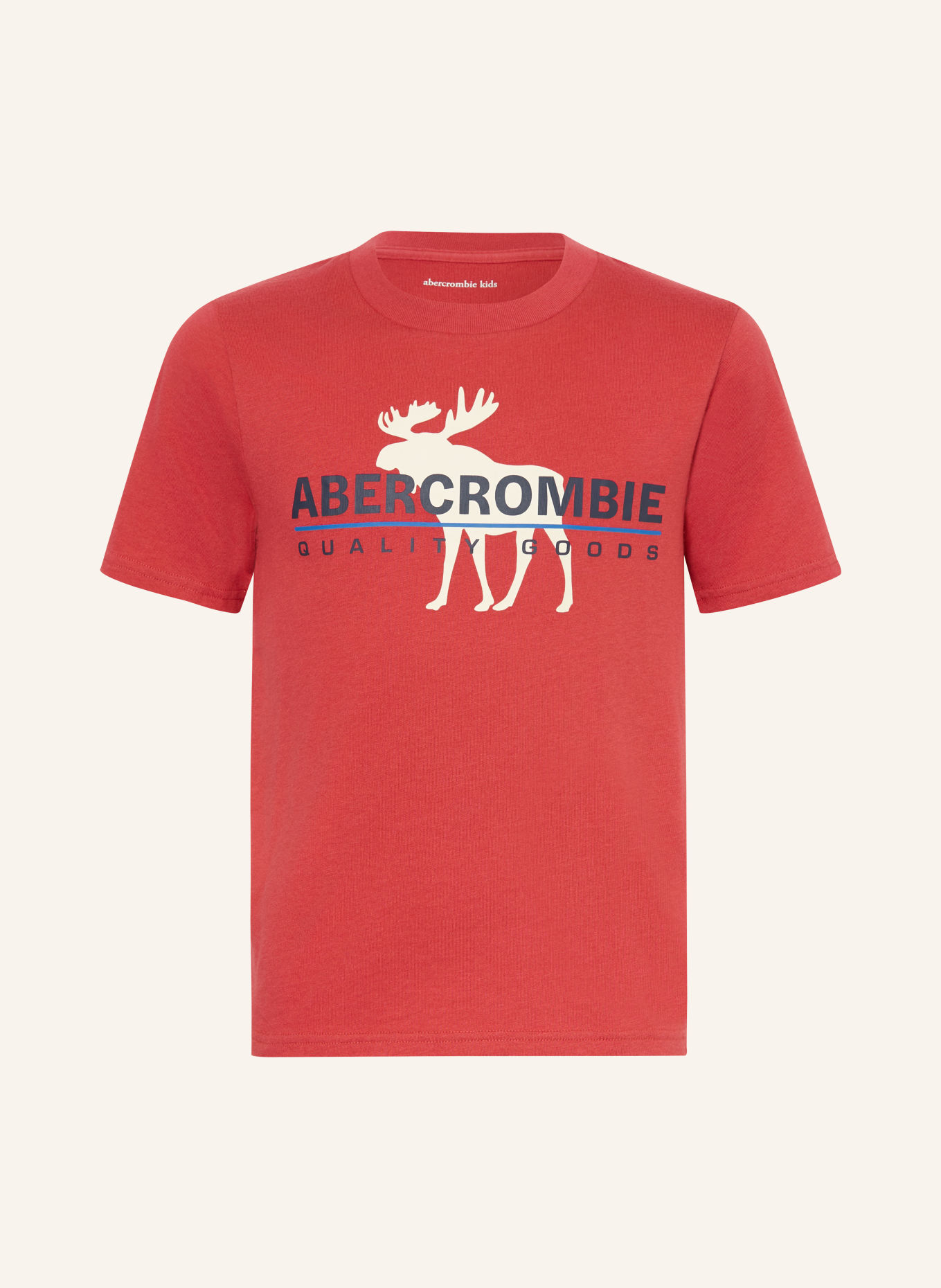 Abercrombie & Fitch T-shirt: RED / CREAM / BLACK