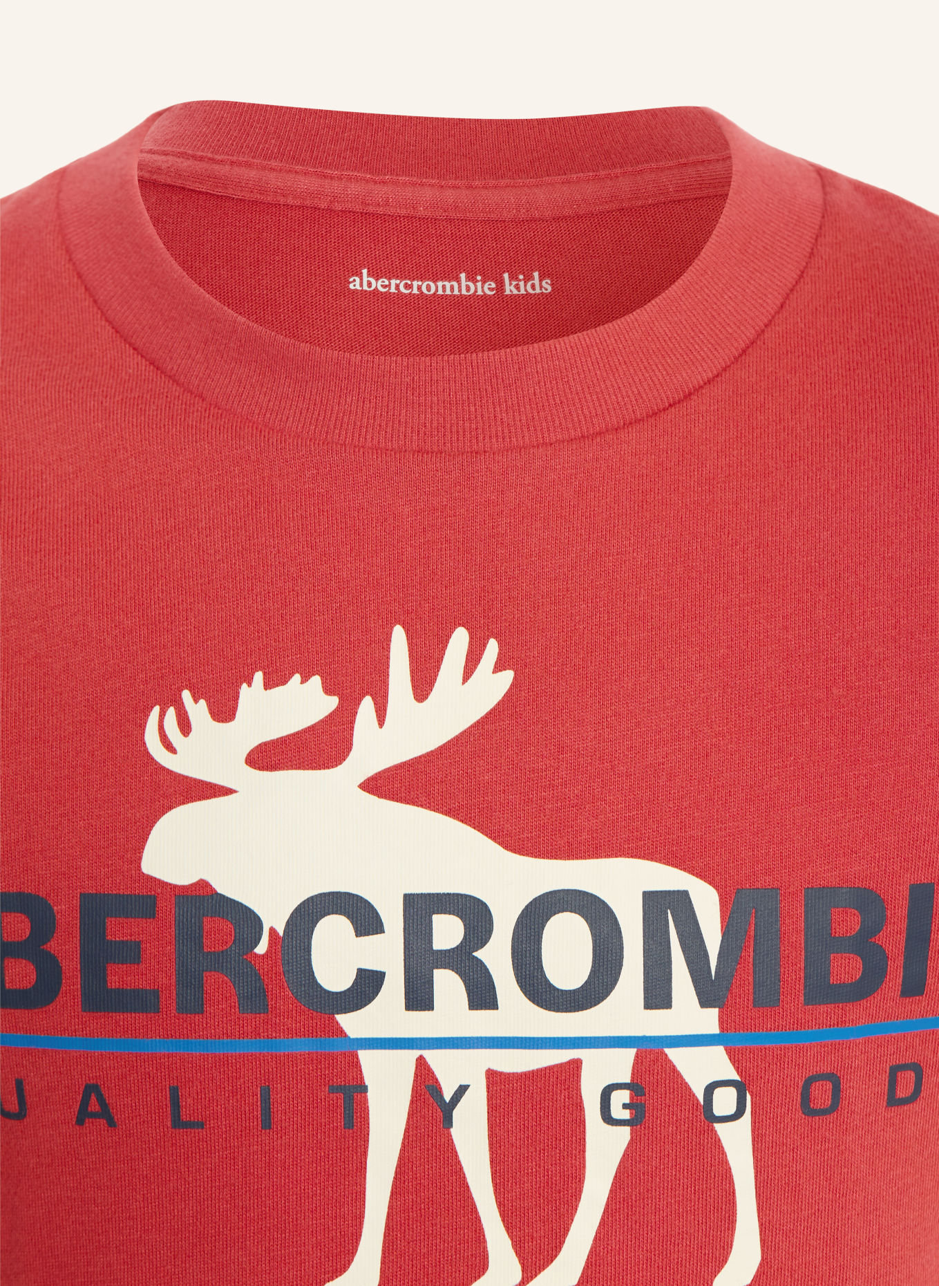 Abercrombie & Fitch T-shirt: RED / CREAM / BLACK