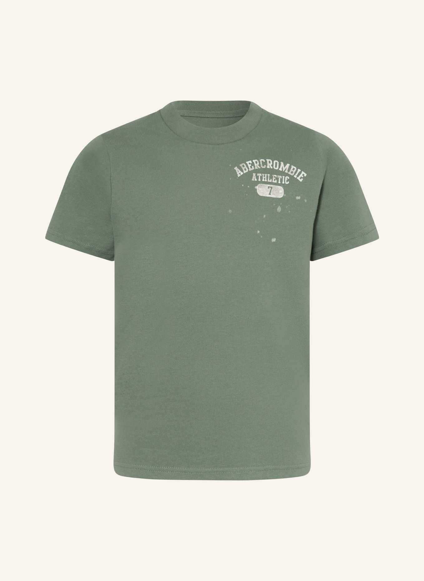 Abercrombie & Fitch T-Shirt: GRÜN / WEISS