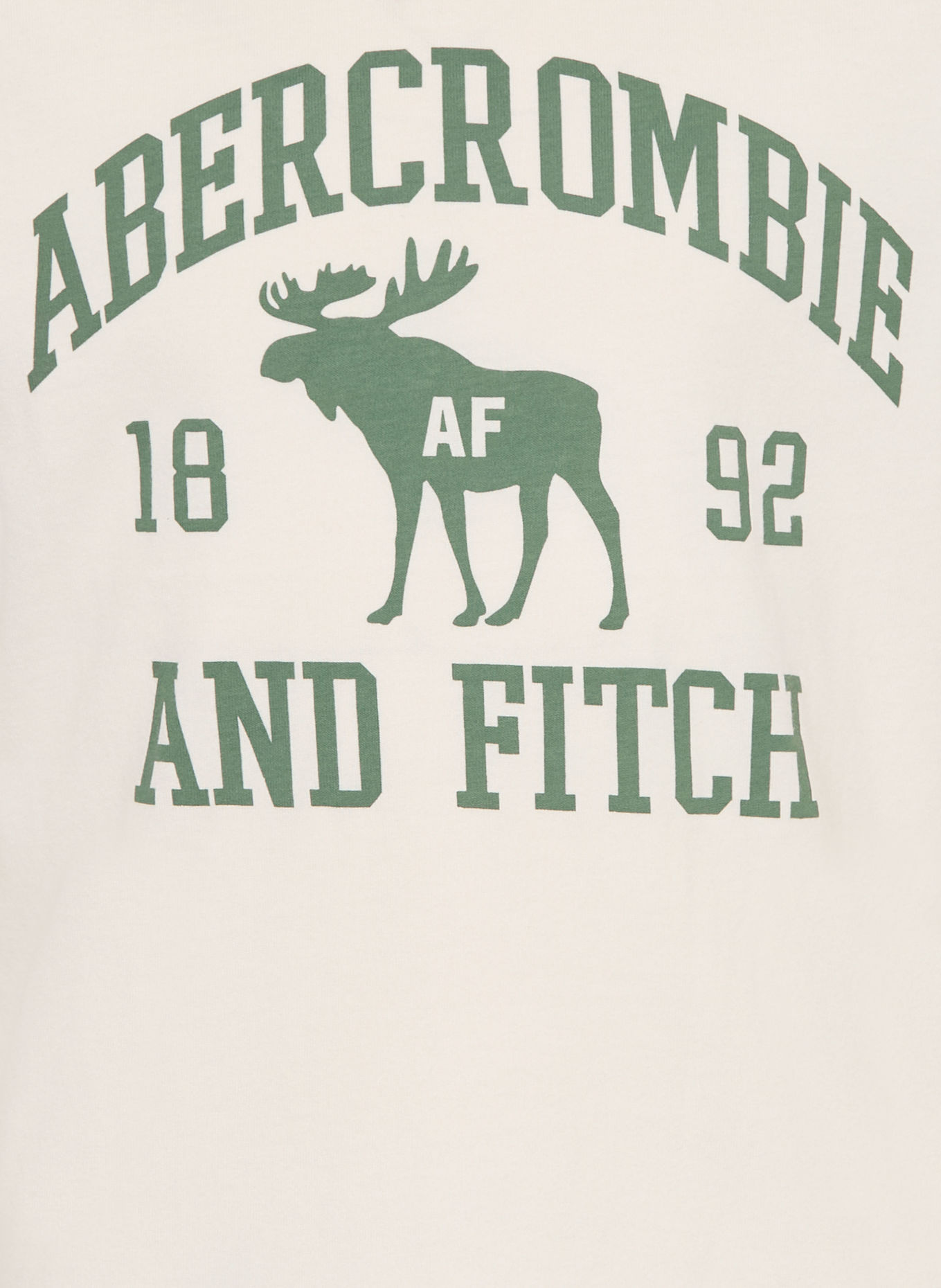 Abercrombie & Fitch T-Shirt: ECRU / DUNKELGRÜN