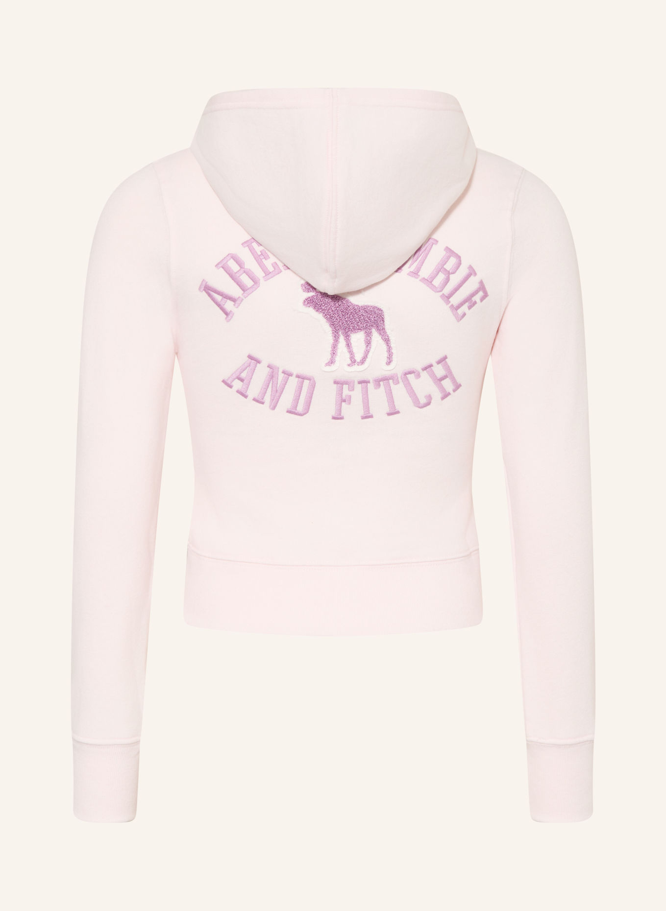 Abercrombie & Fitch Zip-up sweatshirt: LIGHT PINK / LIGHT PURPLE