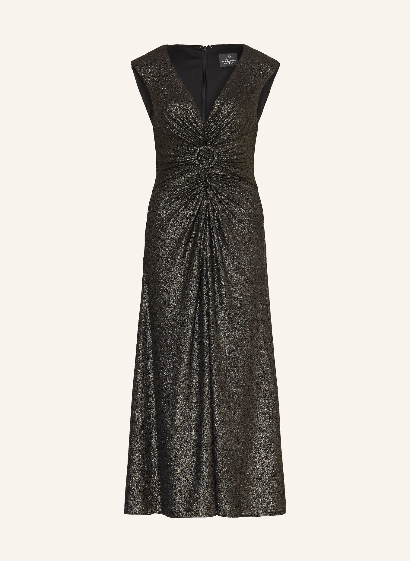 ADRIANNA PAPELL Cocktailkleid mit Glitzergarn: SCHWARZ / GOLD