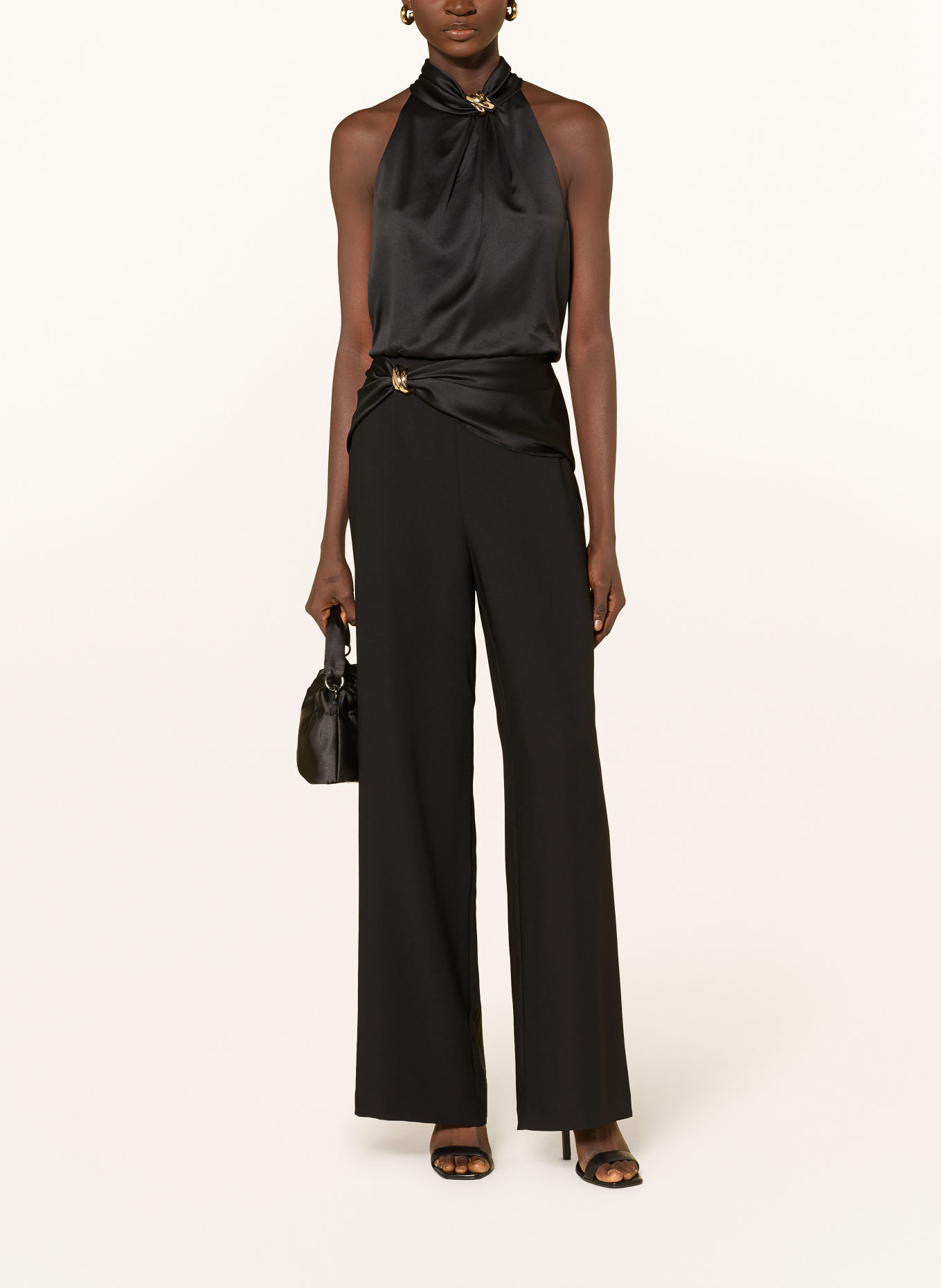 ADRIANNA PAPELL Jumpsuit van verschillende materialen: ZWART / GOUD
