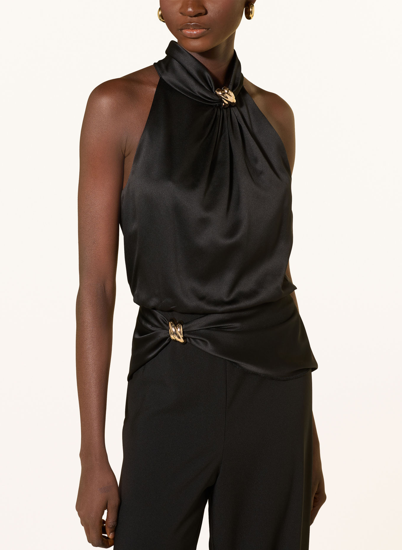ADRIANNA PAPELL Jumpsuit van verschillende materialen: ZWART / GOUD
