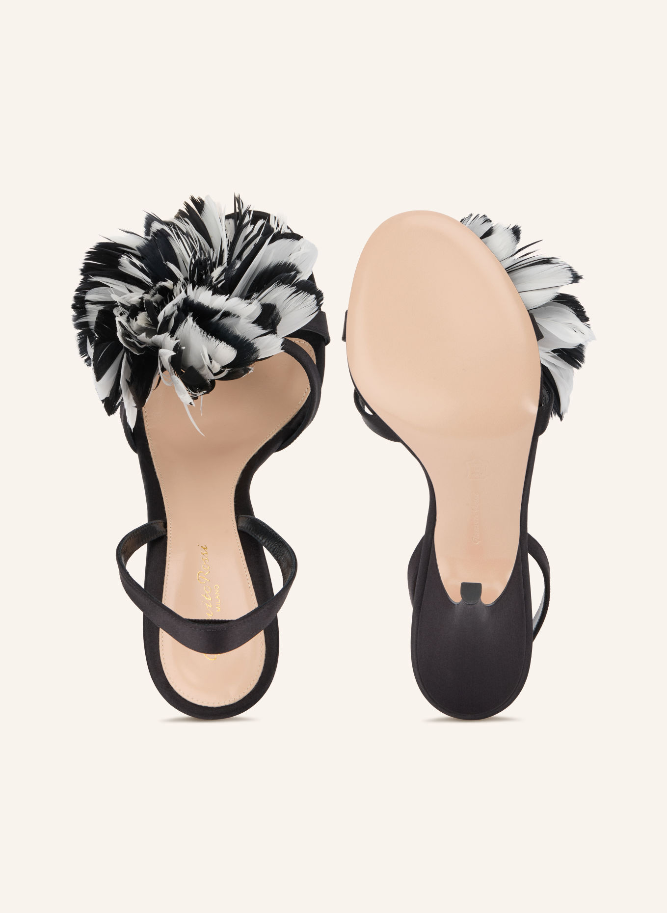 Gianvito Rossi Sandaletten FENICE: SCHWARZ / HELLGRAU