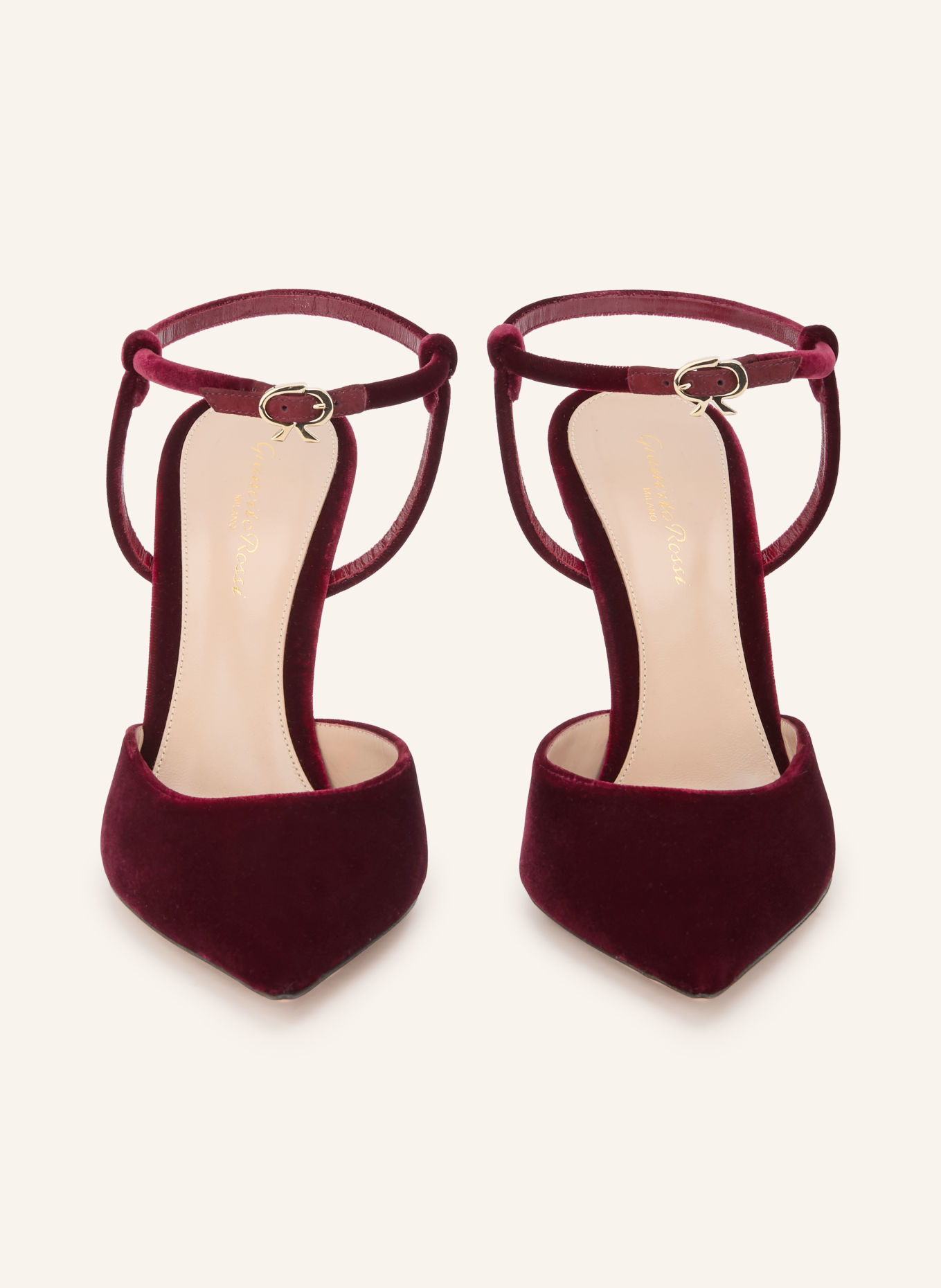 Gianvito Rossi Slingpumps VELLUTO 95 aus Samt: DUNKELROT