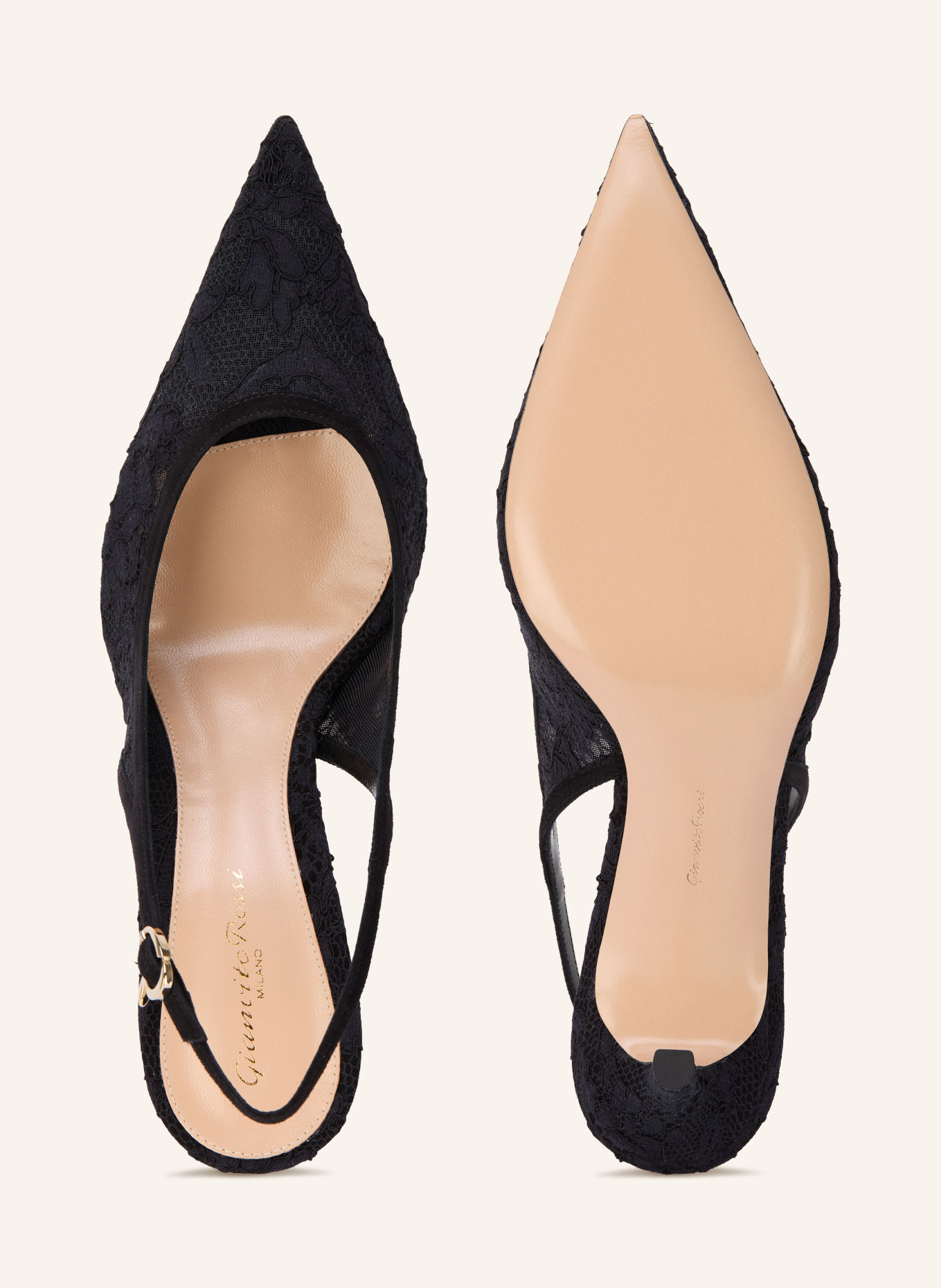 Gianvito Rossi Slingbacks: ZWART