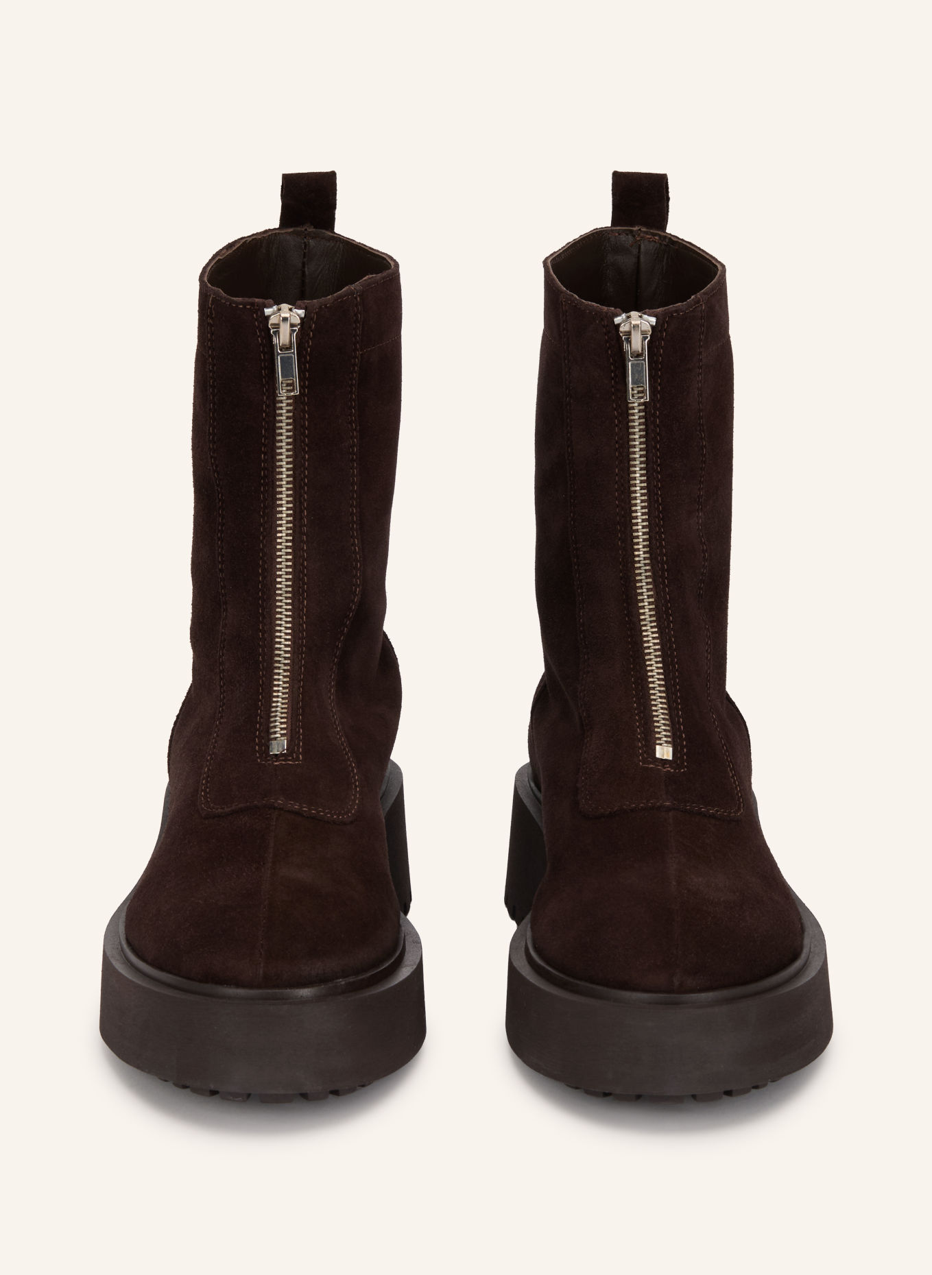 MRS & HUGS Boots: DUNKELBRAUN / SILBER