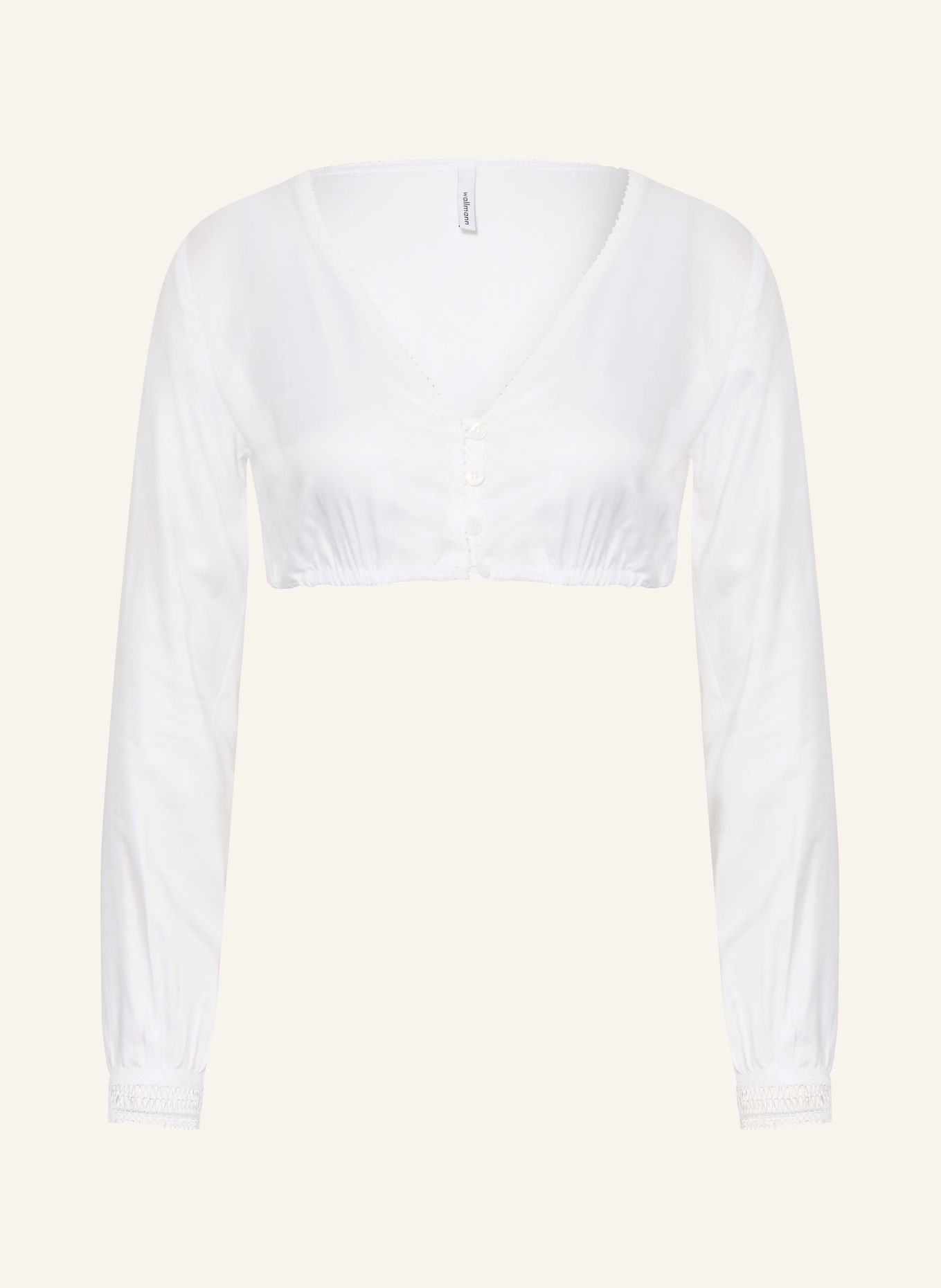 wallmann Dirndlbluse mit Spitze: WEISS