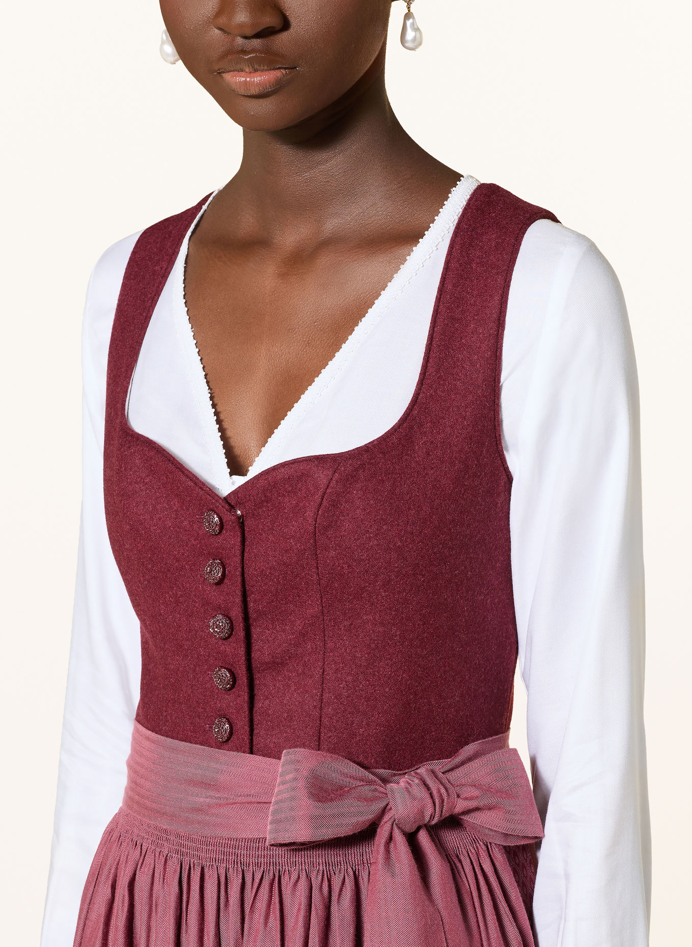 wallmann Dirndlbluse mit Spitze: WEISS