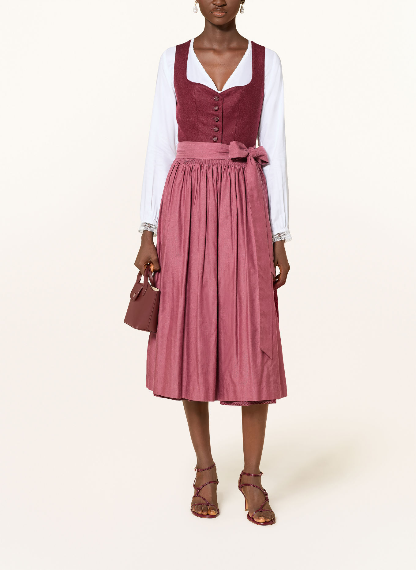 wallmann Dirndlbluse mit Spitze: WEISS