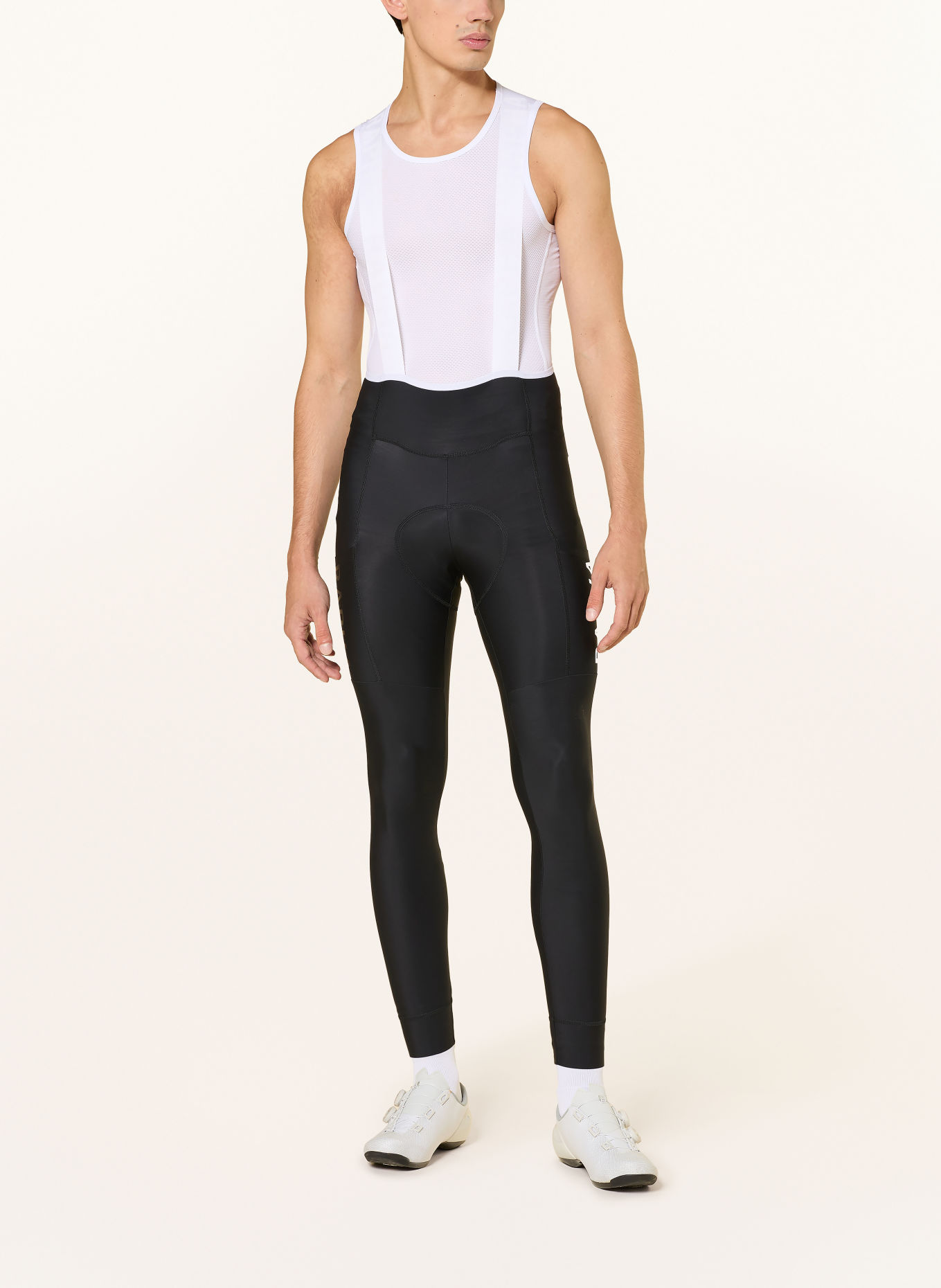 Rapha Pantaloni de ciclism PRO TEAM LIGHTWEIGHT cu bretele și inserție căptușită: NEGRU / ALB