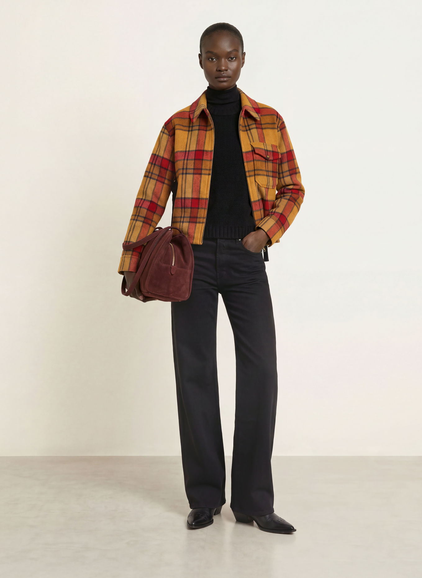WOOLRICH Overshirt: CAMEL / RED / BLACK