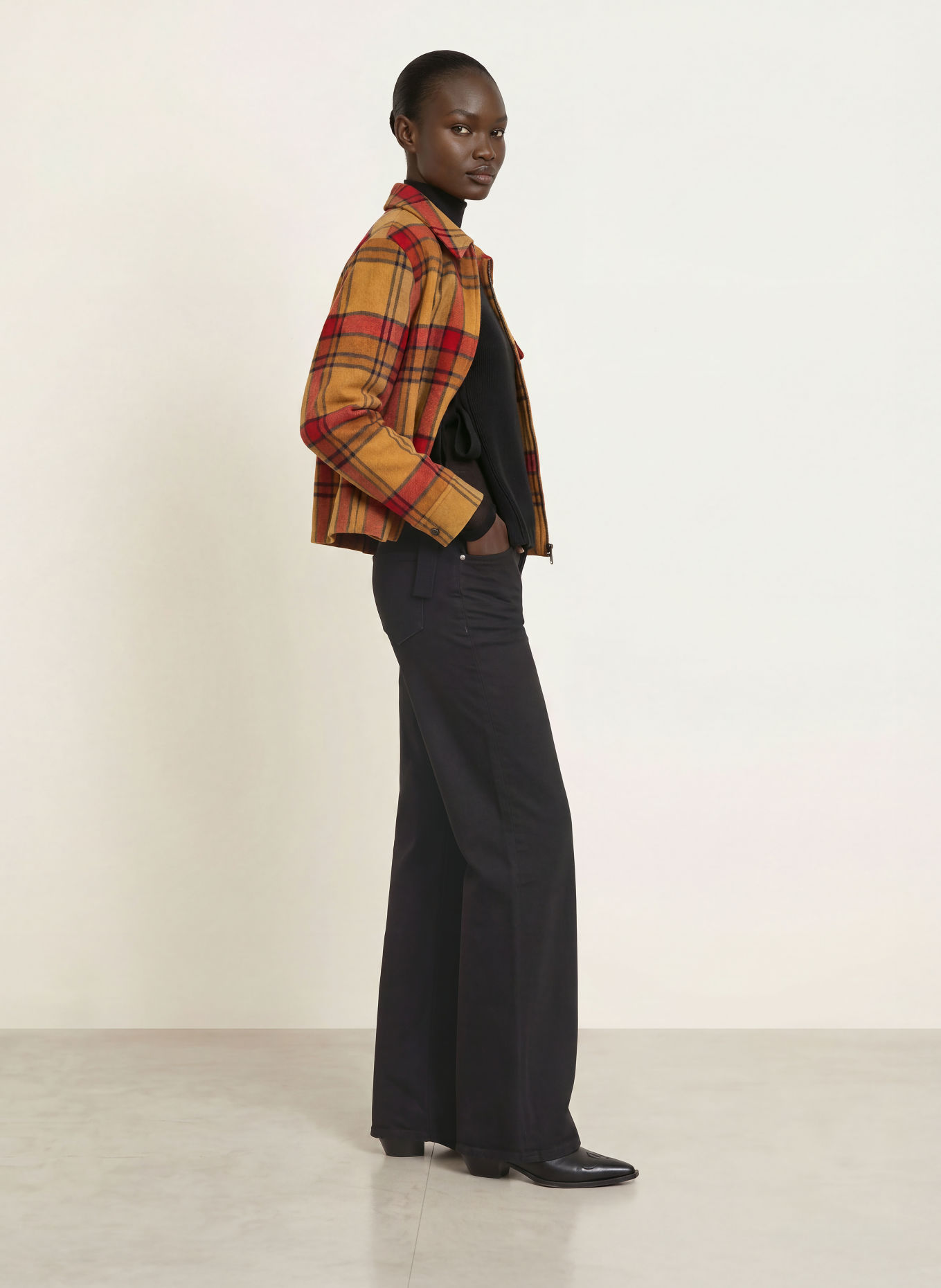 WOOLRICH Overshirt: CAMEL / RED / BLACK
