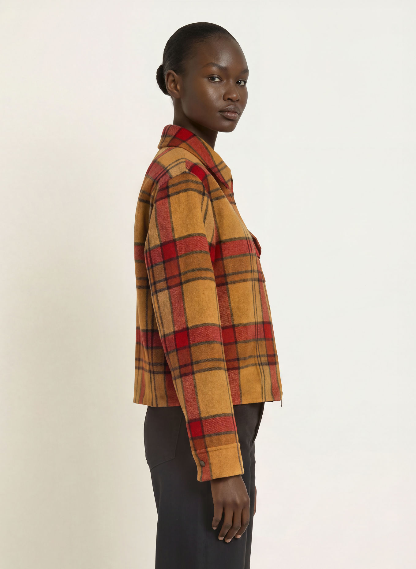WOOLRICH Overshirt: CAMEL / RED / BLACK