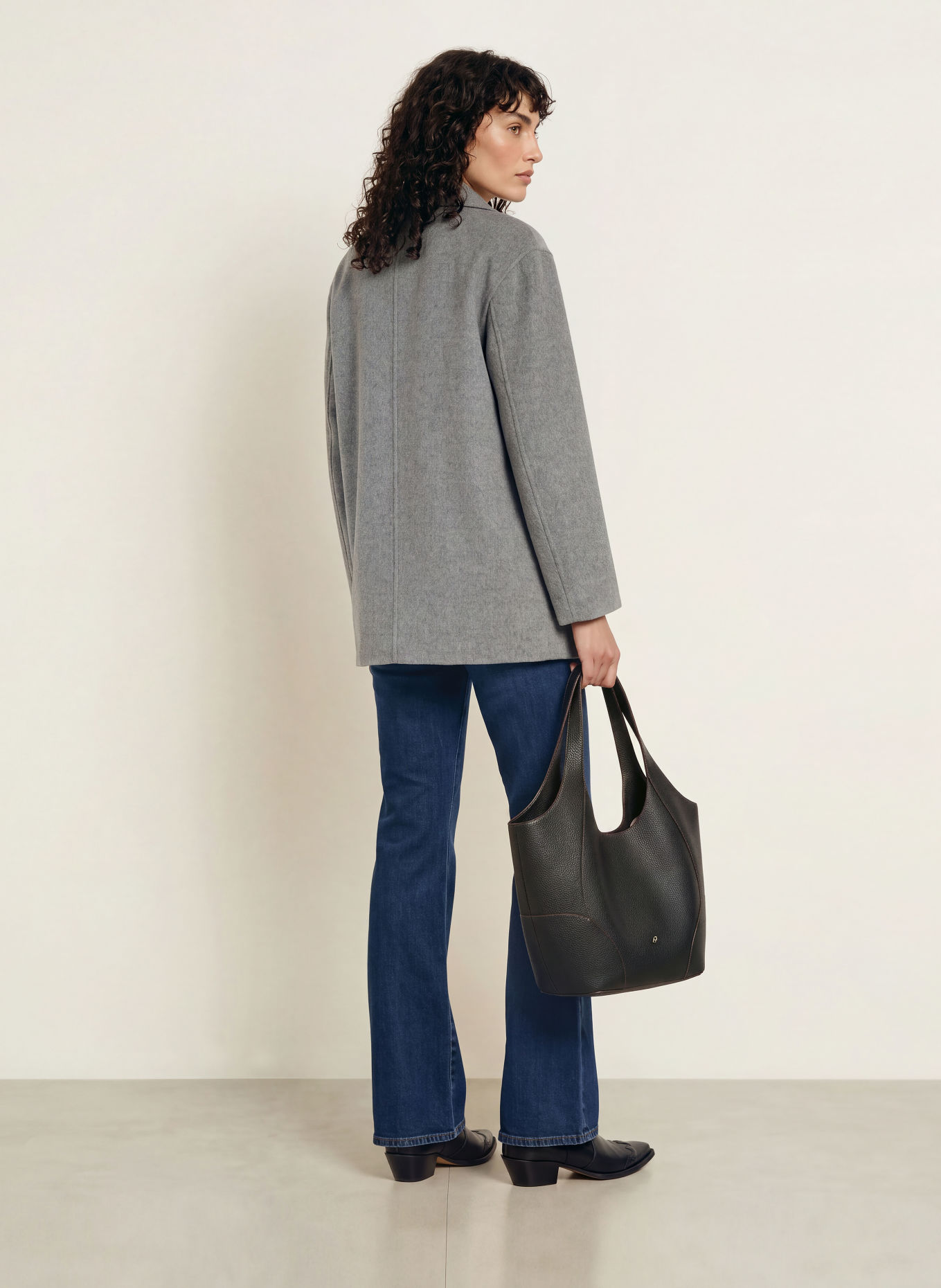 ANFINY KATE Pea coat: GRAY