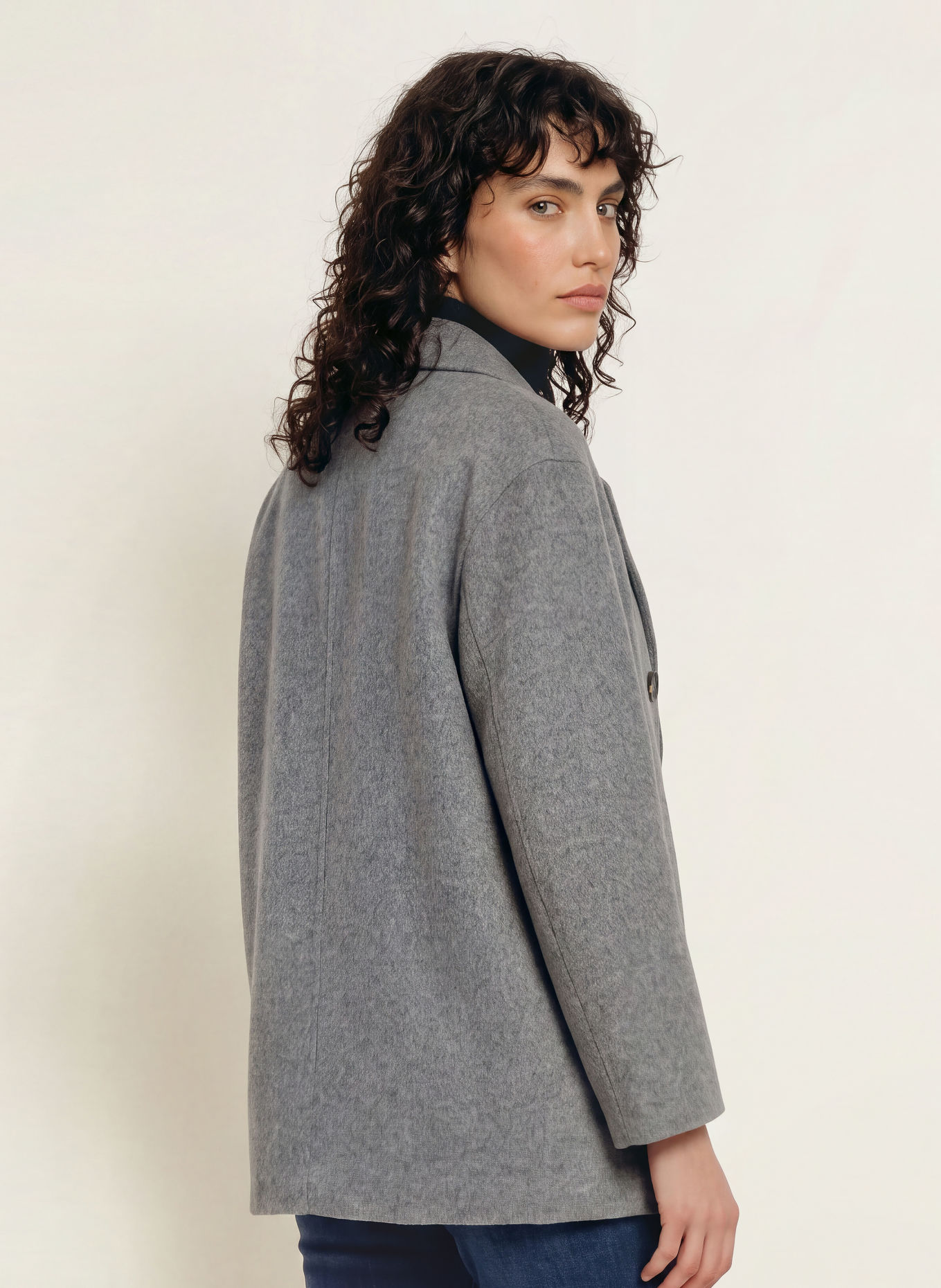 ANFINY KATE Pea coat: GRAY