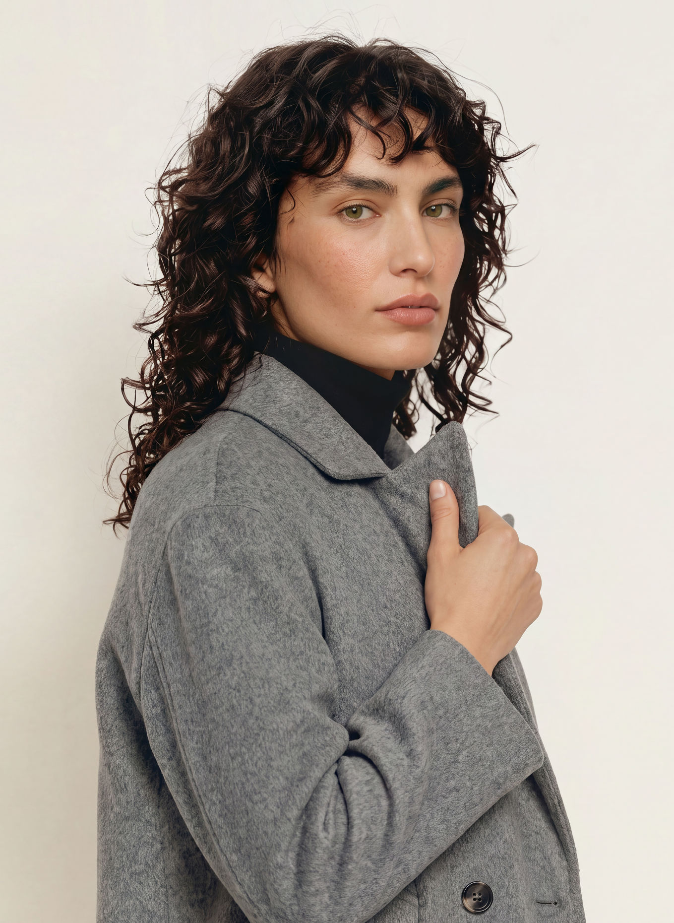 ANFINY KATE Pea coat: GRAY