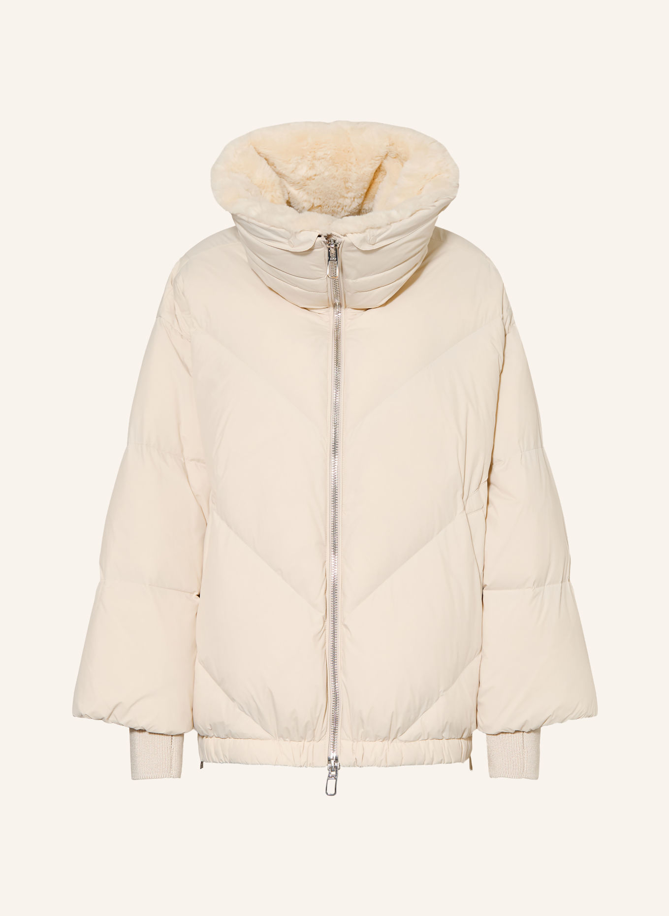 DUNO CELIA Down Jacket with Detachable Faux Fur: CREAM