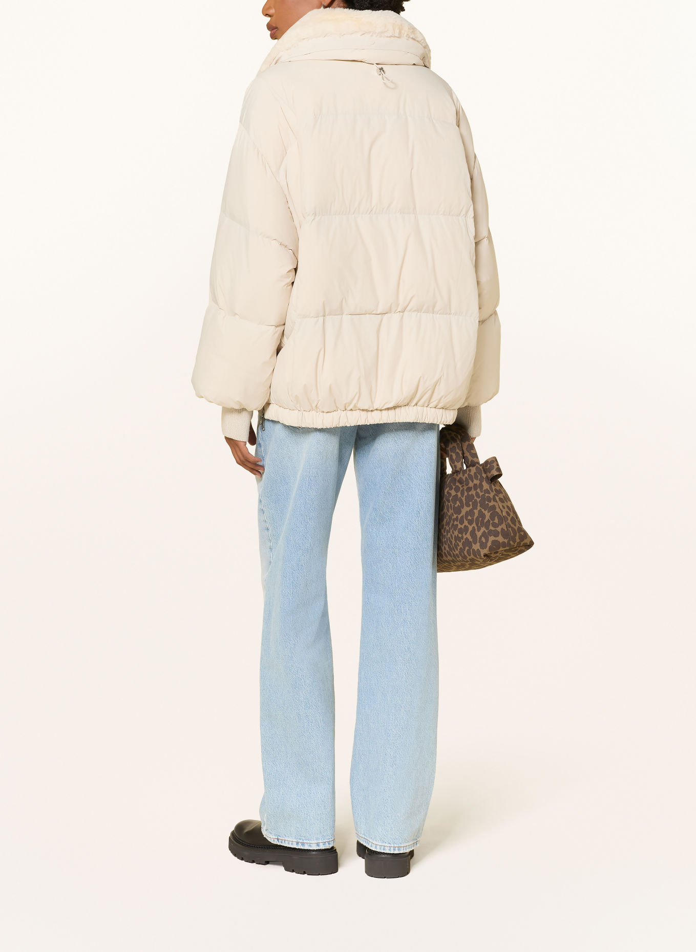 DUNO CELIA Down Jacket with Detachable Faux Fur: CREAM