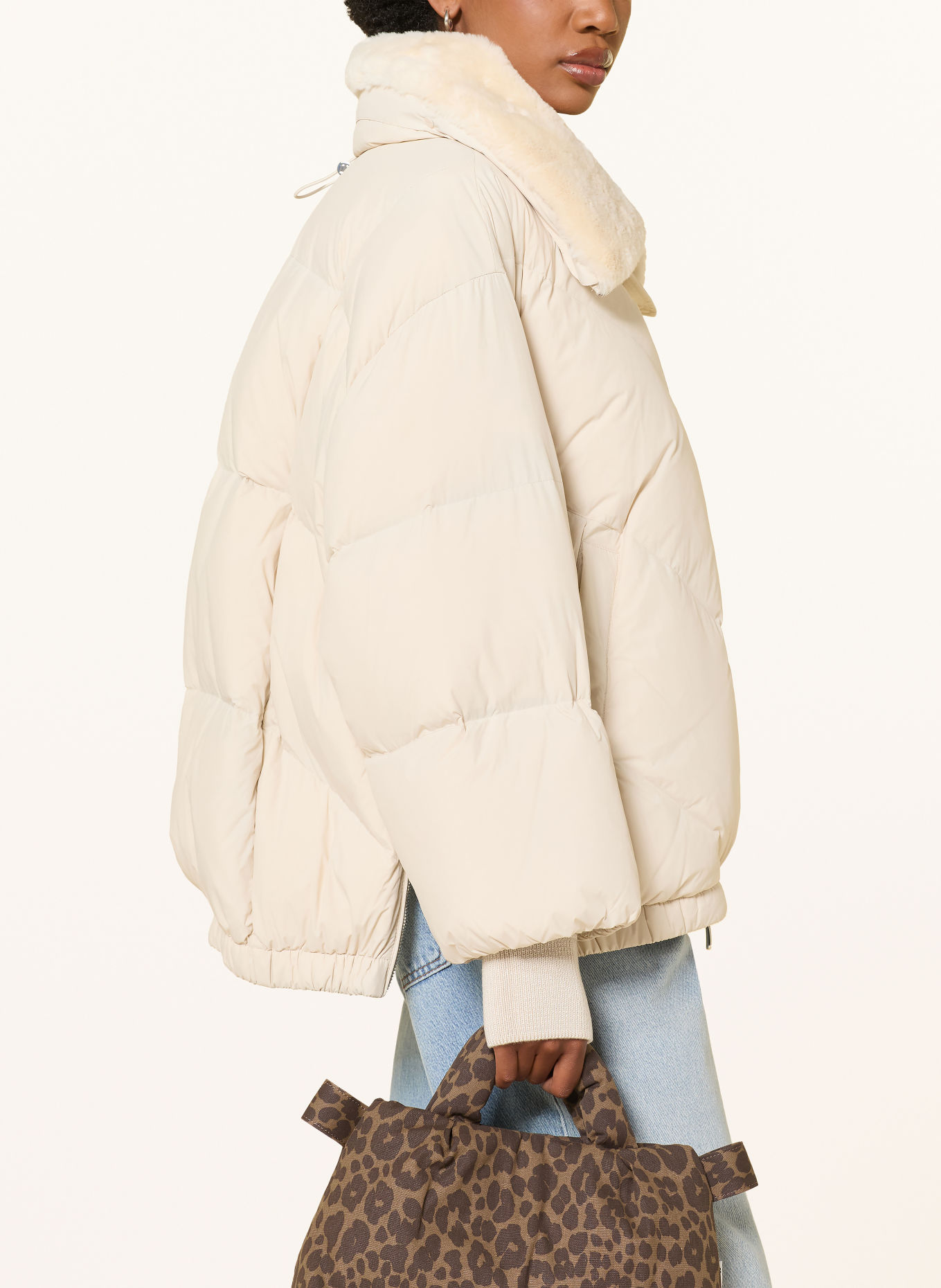 DUNO CELIA Down Jacket with Detachable Faux Fur: CREAM