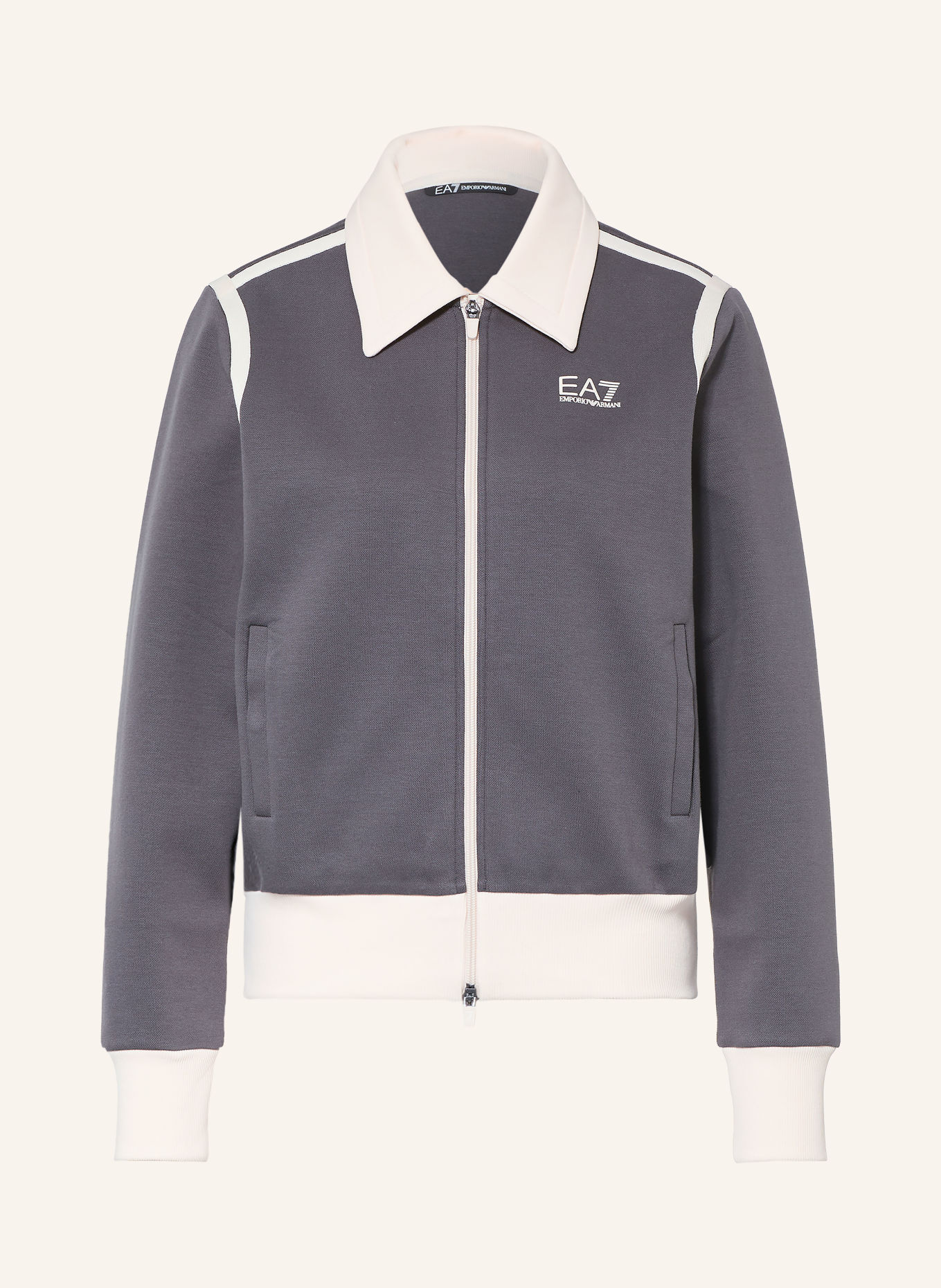 EA7 EMPORIO ARMANI Sweatjacke PRO: BRAUN / CREME