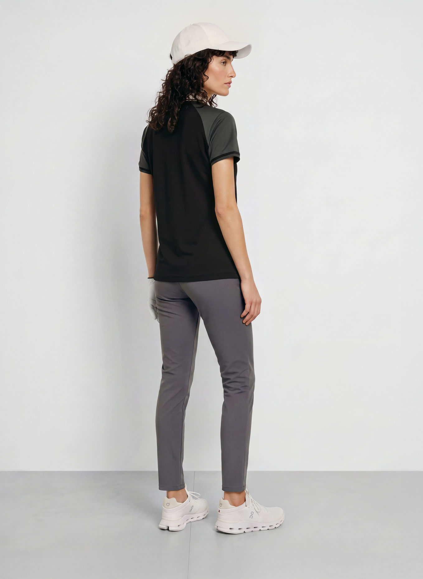 EA7 EMPORIO ARMANI Funktions-Poloshirt: SCHWARZ / DUNKELGRAU / WEISS