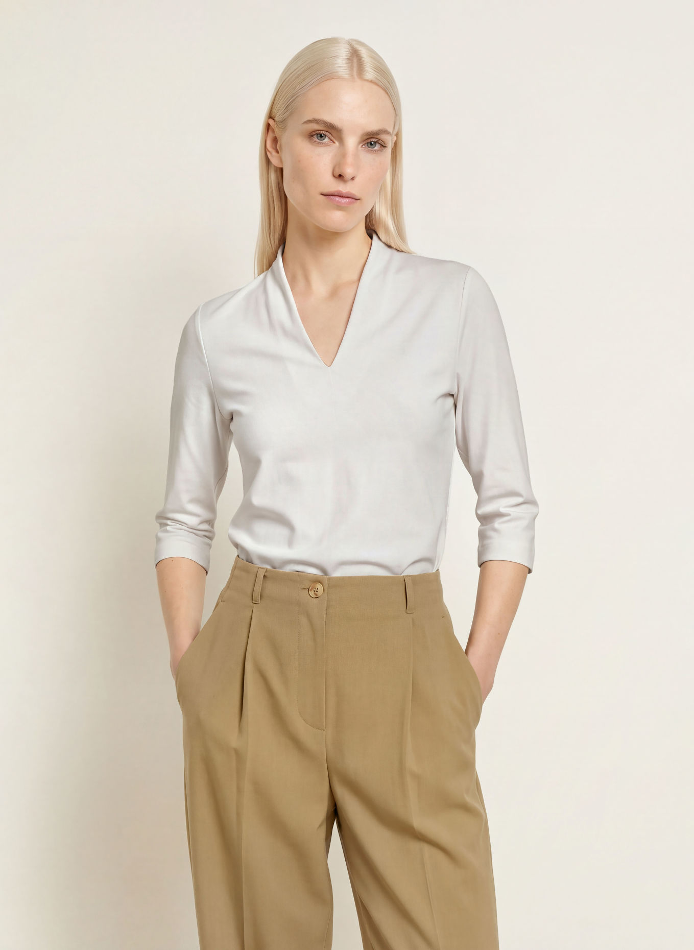 ZAÍDA Shirt with a boat neck: WHITE